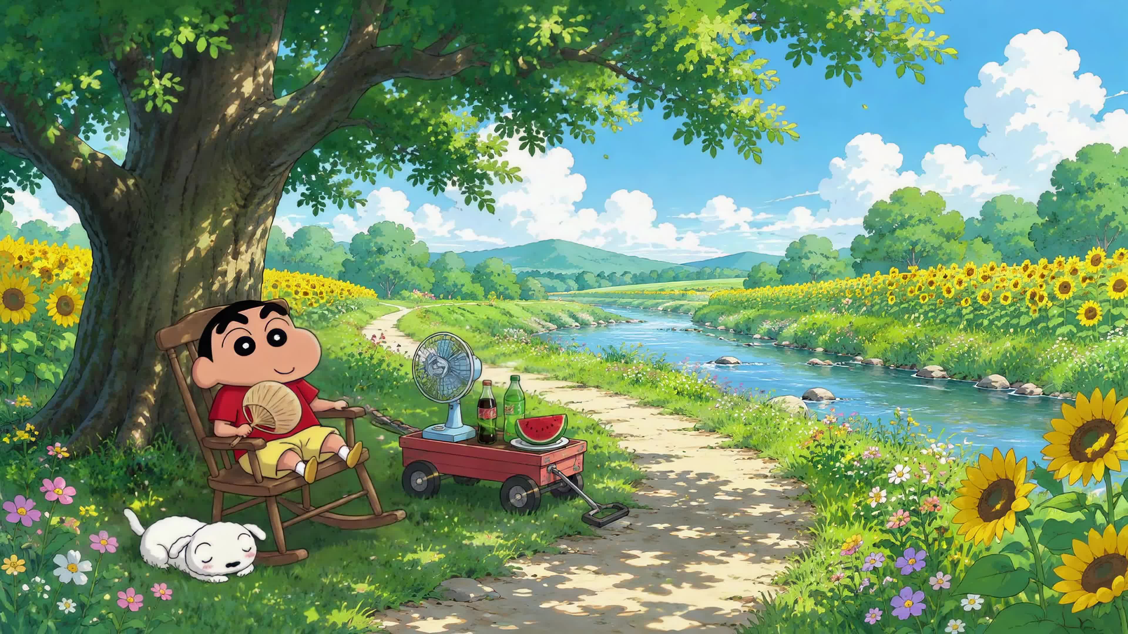 溪边夏日小憩