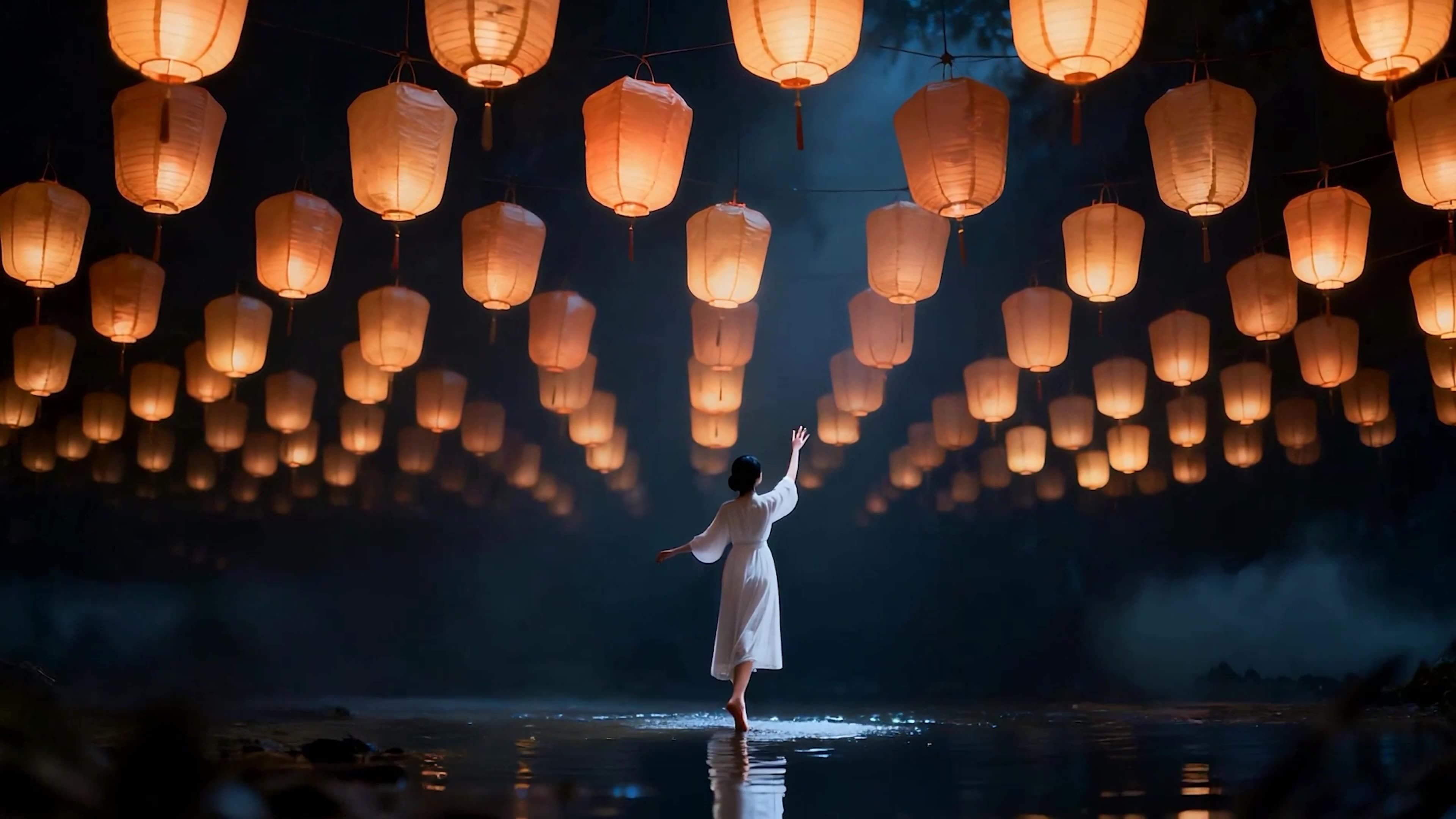 夜景孔明灯