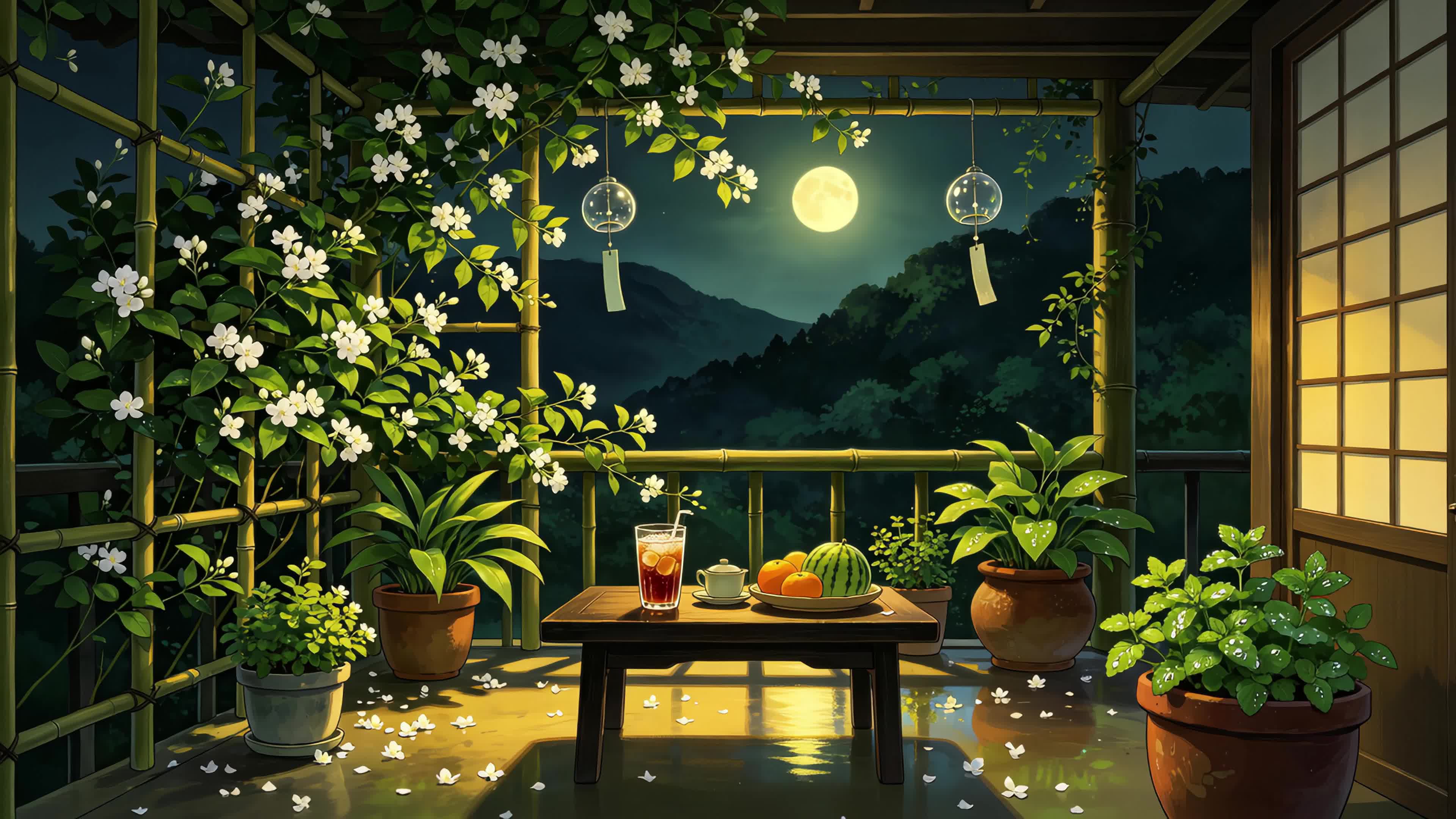 竹影月夜
