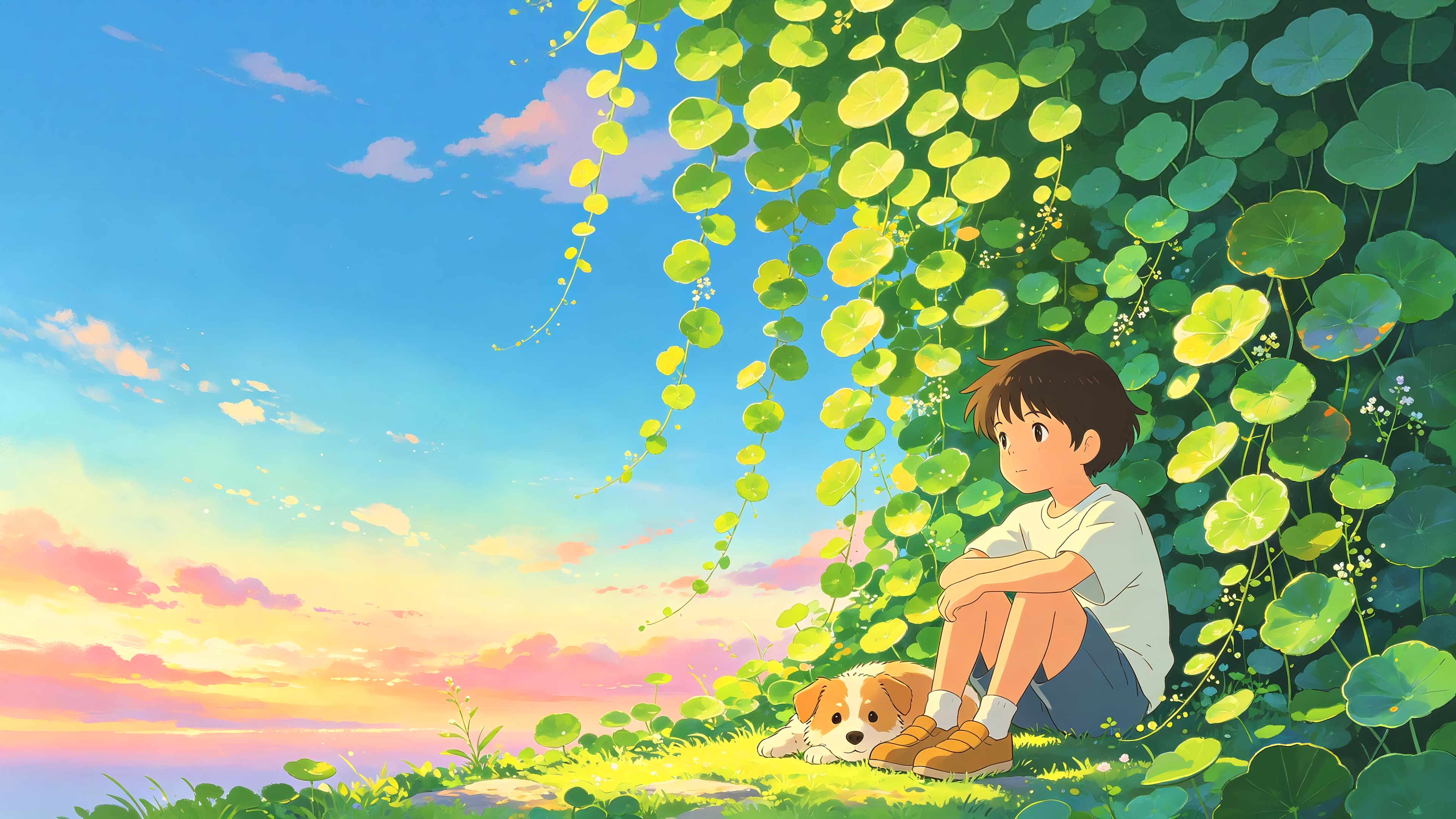 清新护眼4K_静态_盛夏的夕阳