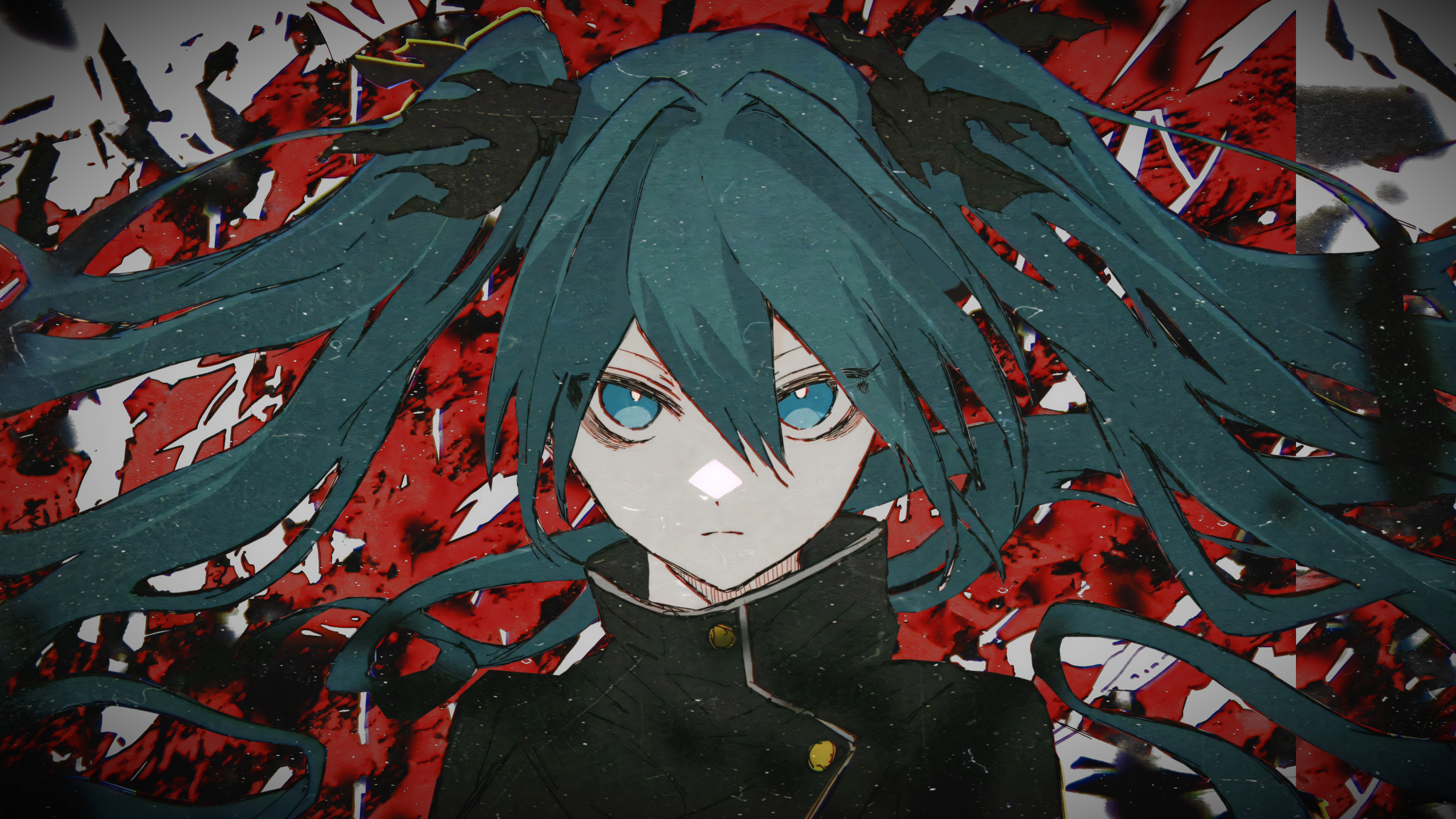 初音未来 长发 黑衣服 4k动漫壁纸3840x2160