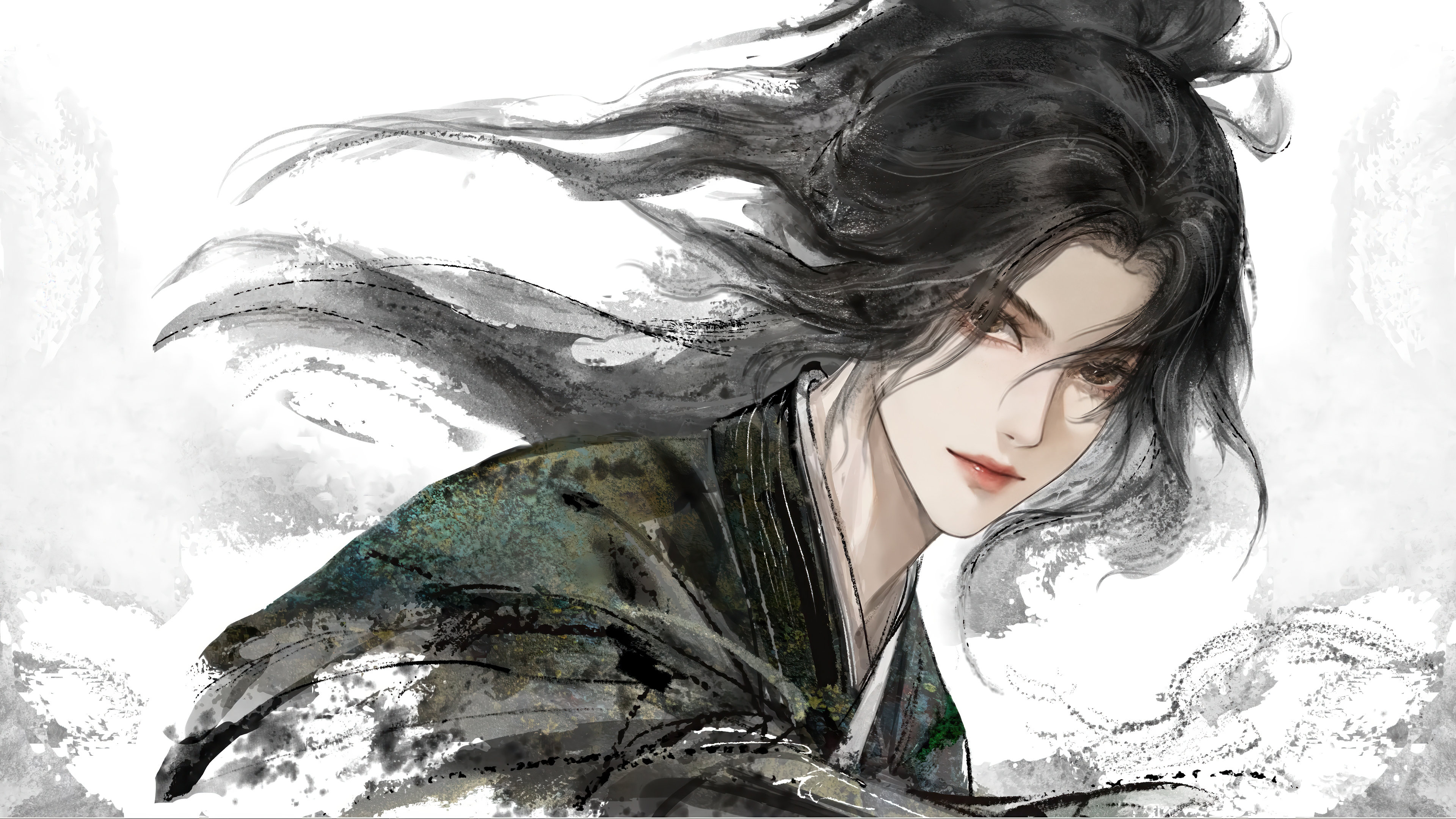 剑来宁姚 水墨风 4K高清壁纸 3840x2160