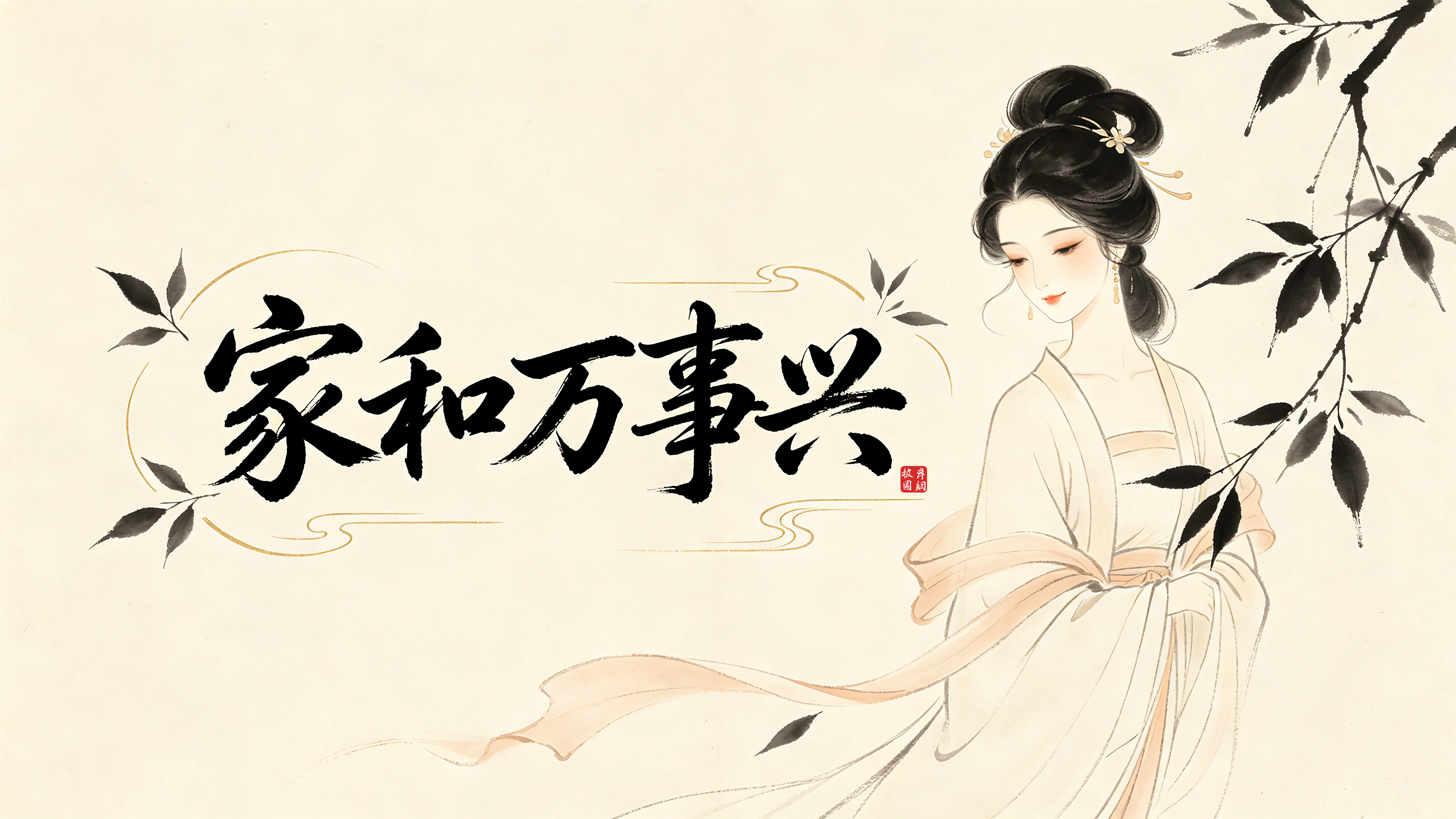 家和万事兴 唯美古风 4K壁纸 3840x2160