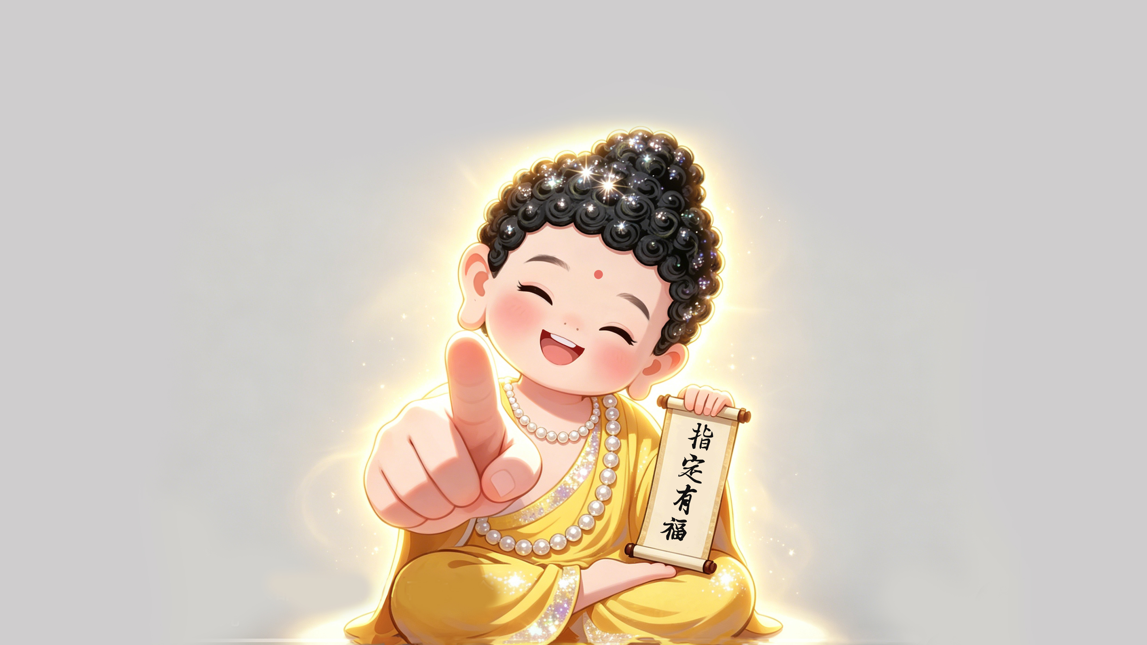 指定有福 可爱小佛主4K壁纸3840x2160