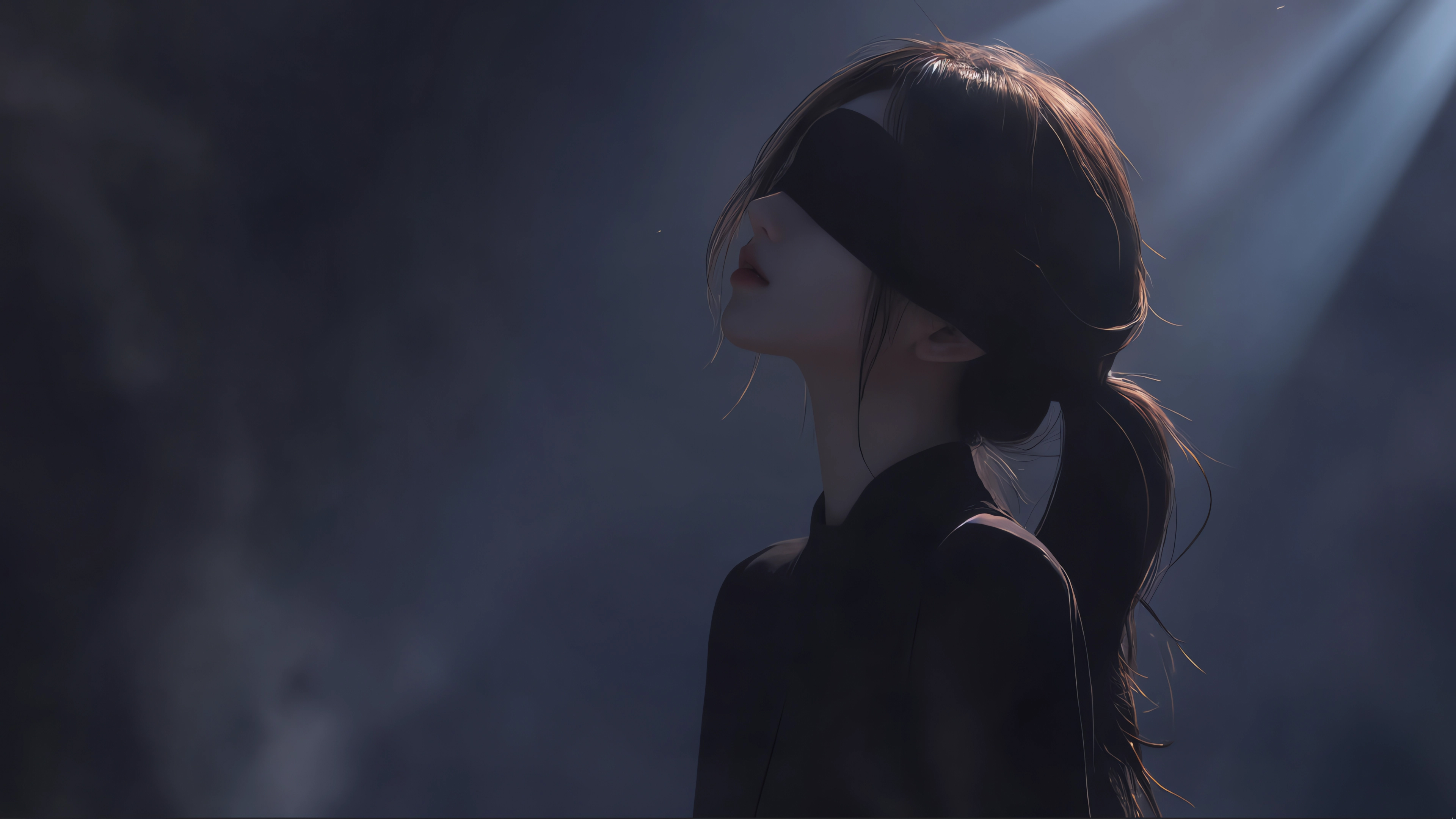 暗黑蒙眼女孩4k动漫壁纸3840x2160