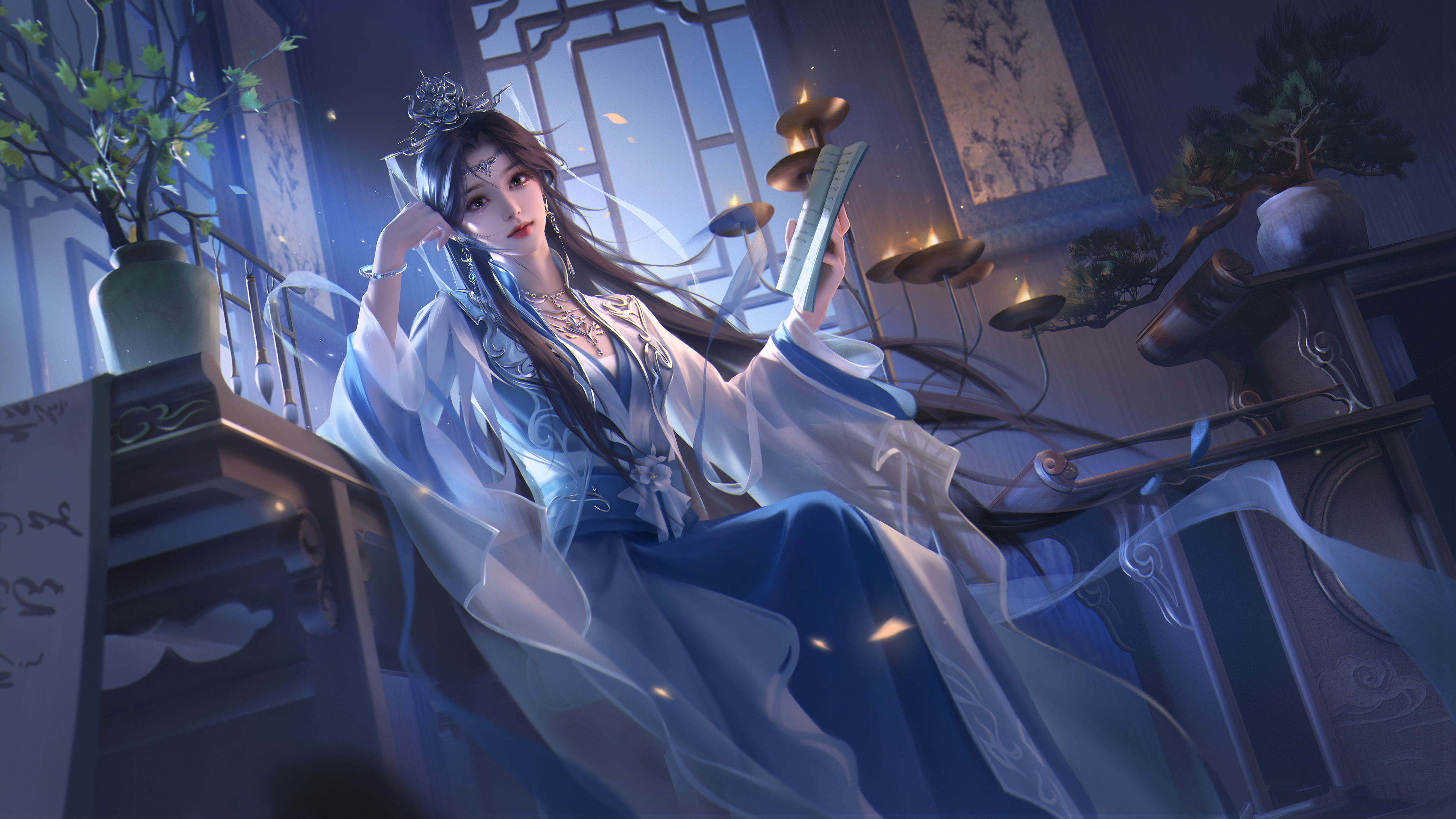 李慕婉 书房 唯美 4K壁纸3840x2160