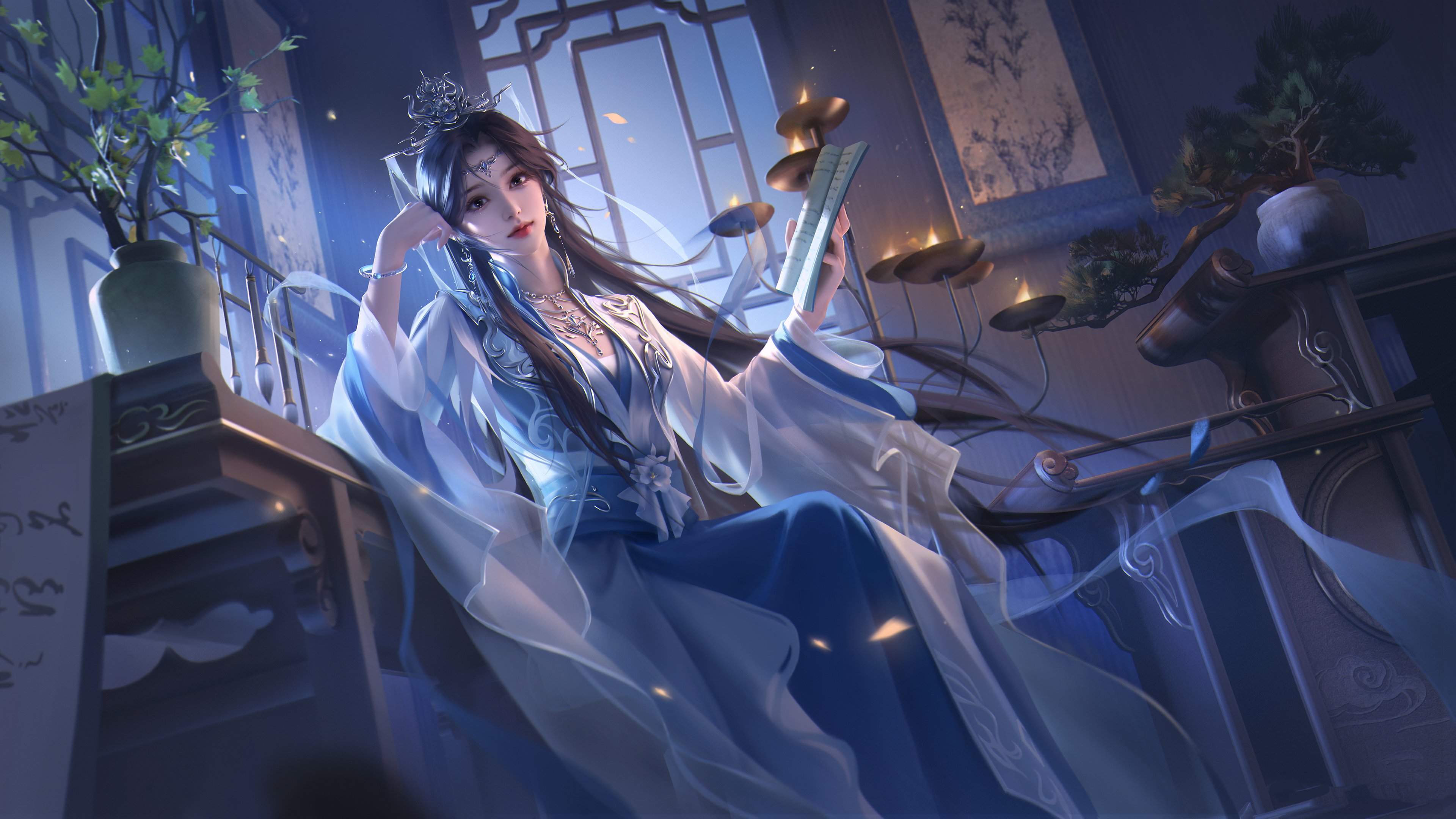 李慕婉 书房 唯美 4K壁纸3840x2160