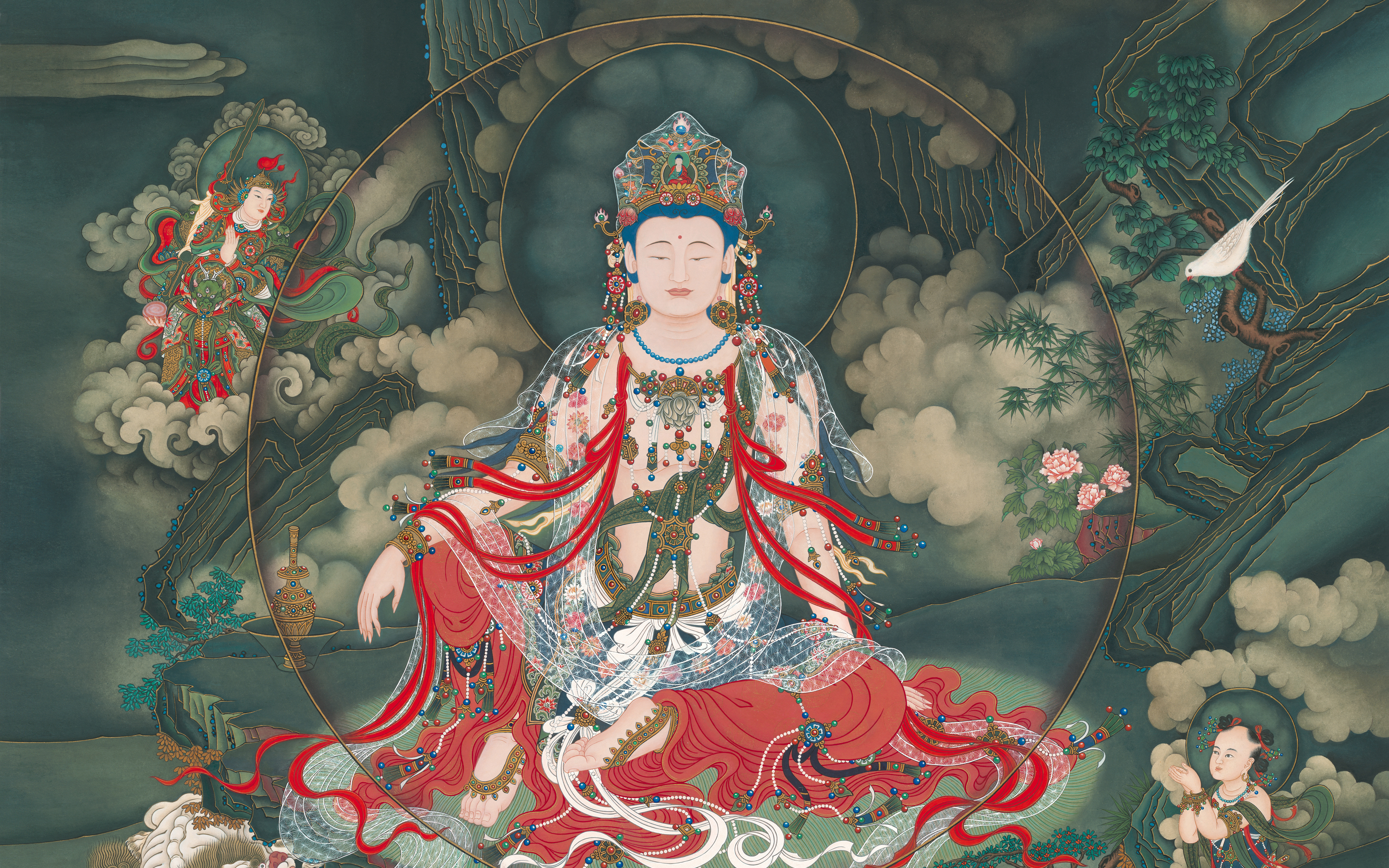 水月观音菩萨高清图片 4K高清壁纸 3840x2400