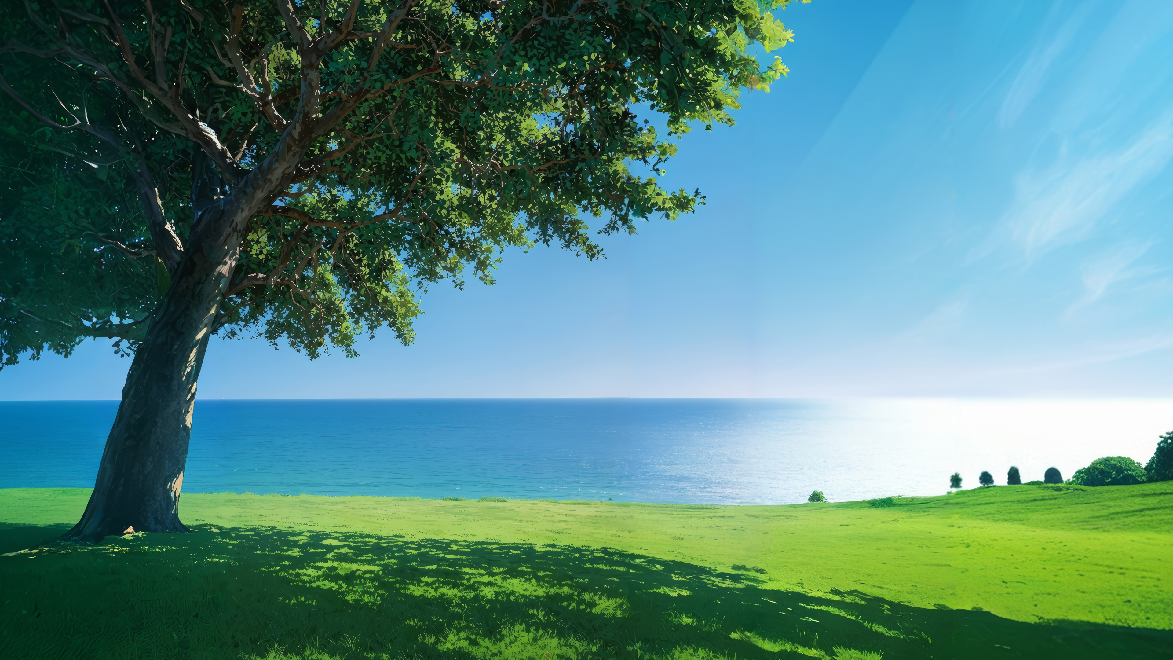 海边的夏树4K风景壁纸 3840x2160