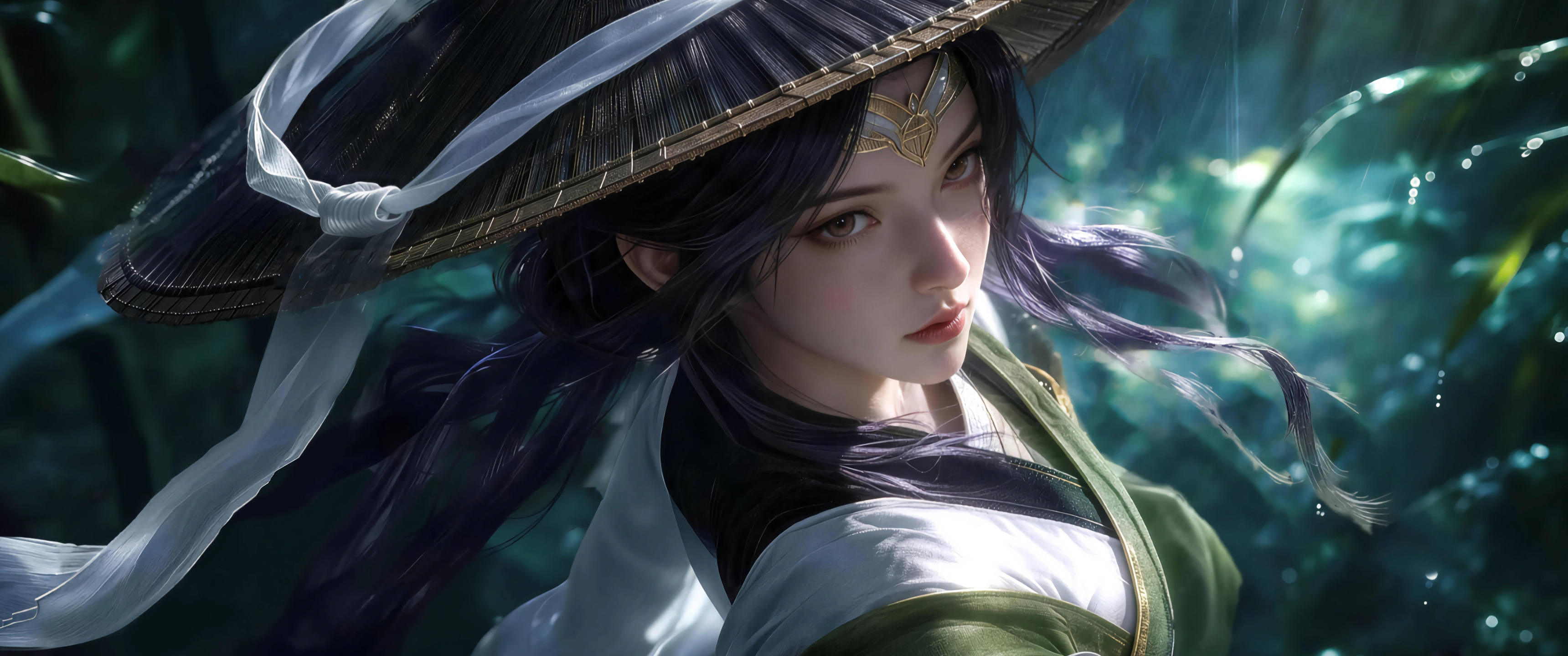 王者荣耀 上官婉儿 斗笠 3440x1440带鱼屏壁纸