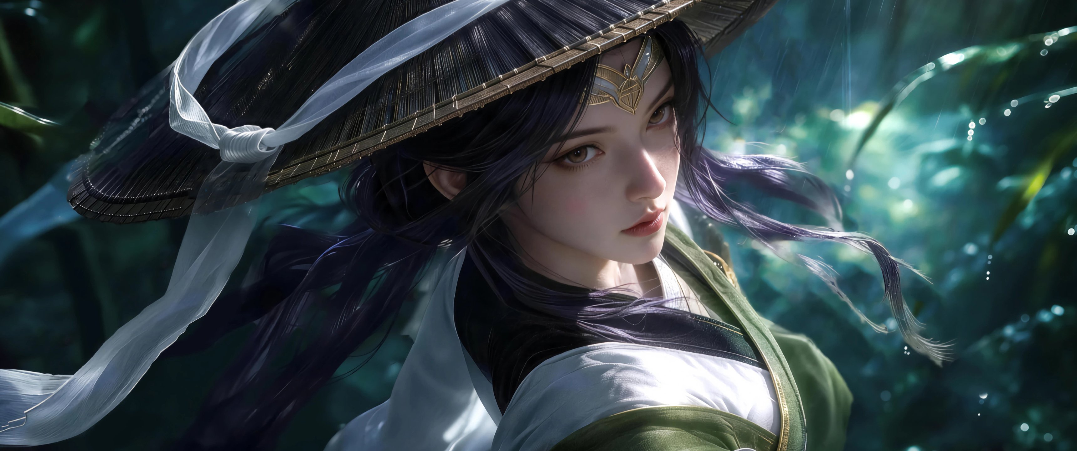 王者荣耀 上官婉儿 斗笠 3440x1440带鱼屏壁纸