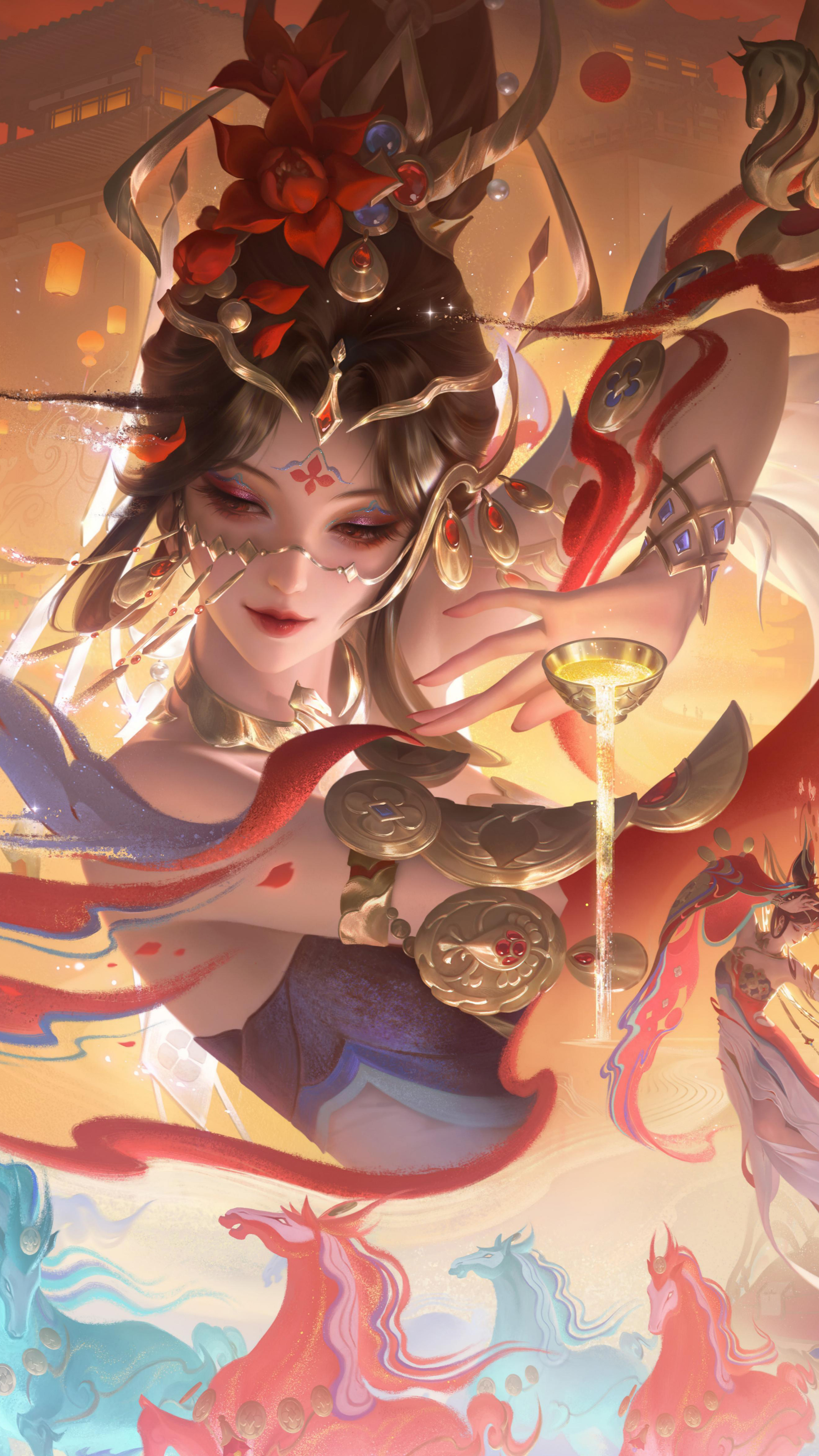 王者荣耀 貂蝉 神骥聚万邦 4k手机壁纸竖屏