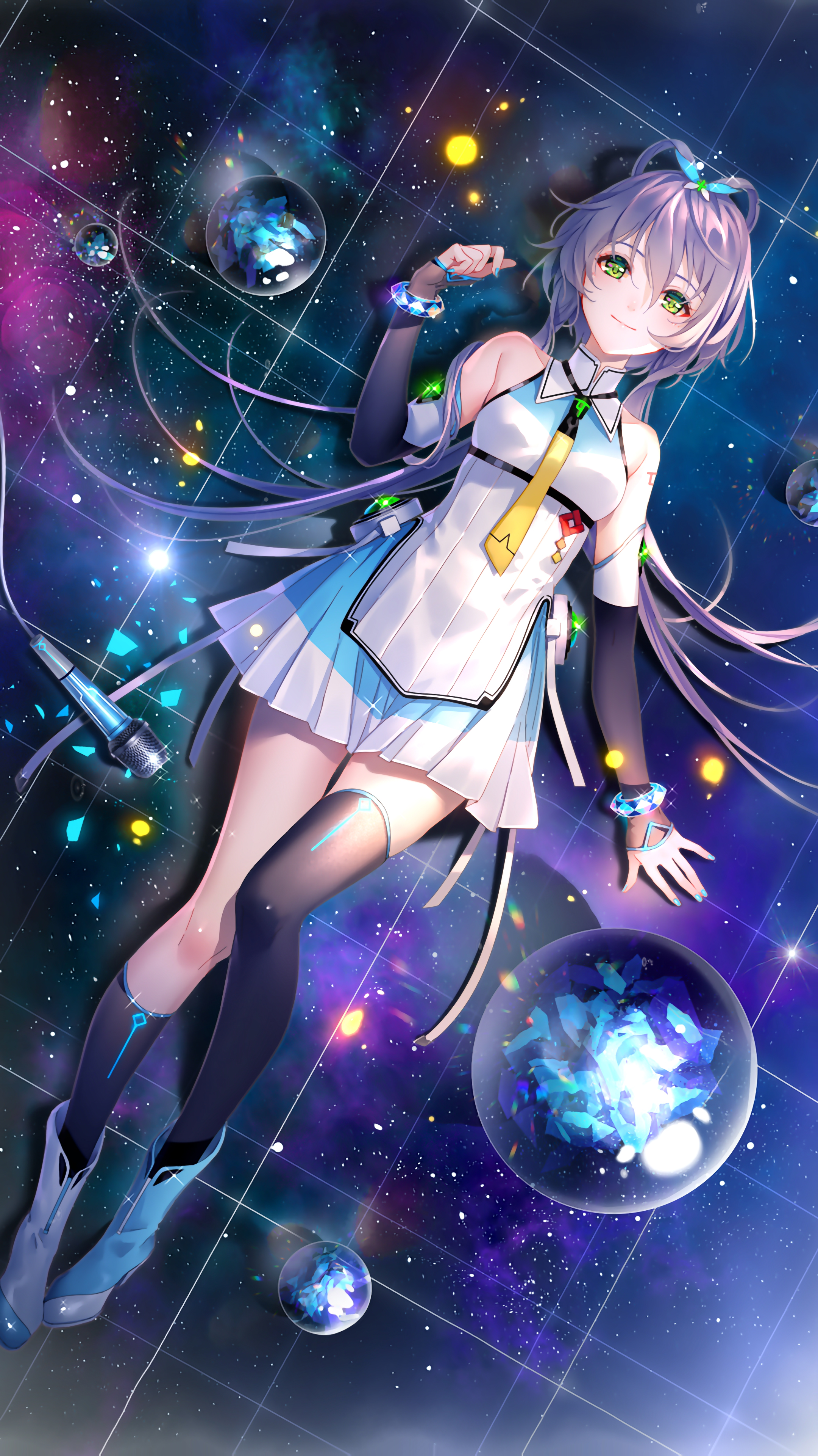 白绫 洛天依 星空小憩 4k手机壁纸竖屏