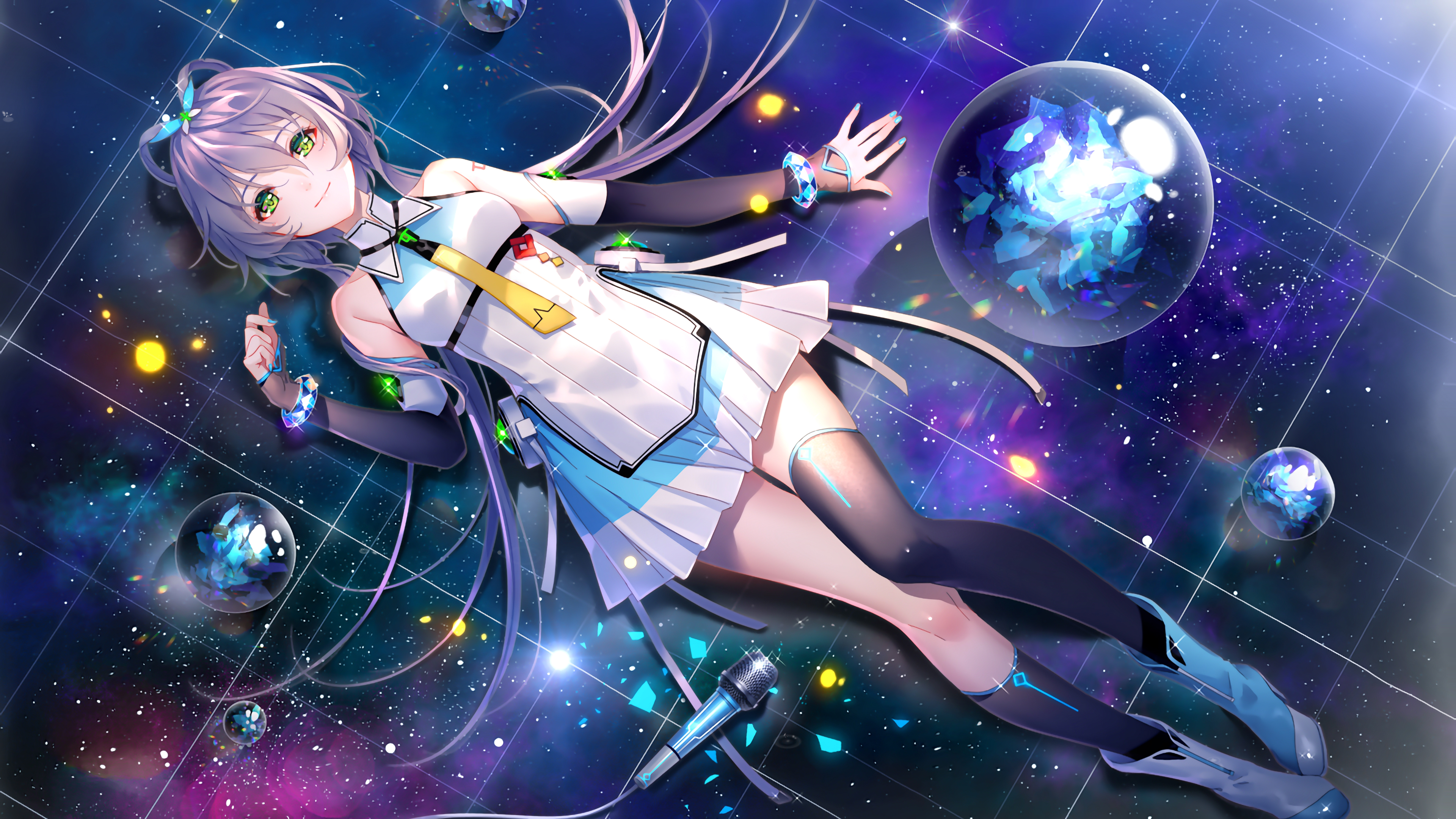 白绫 洛天依 星空小憩 4K电脑壁纸 3840x2160