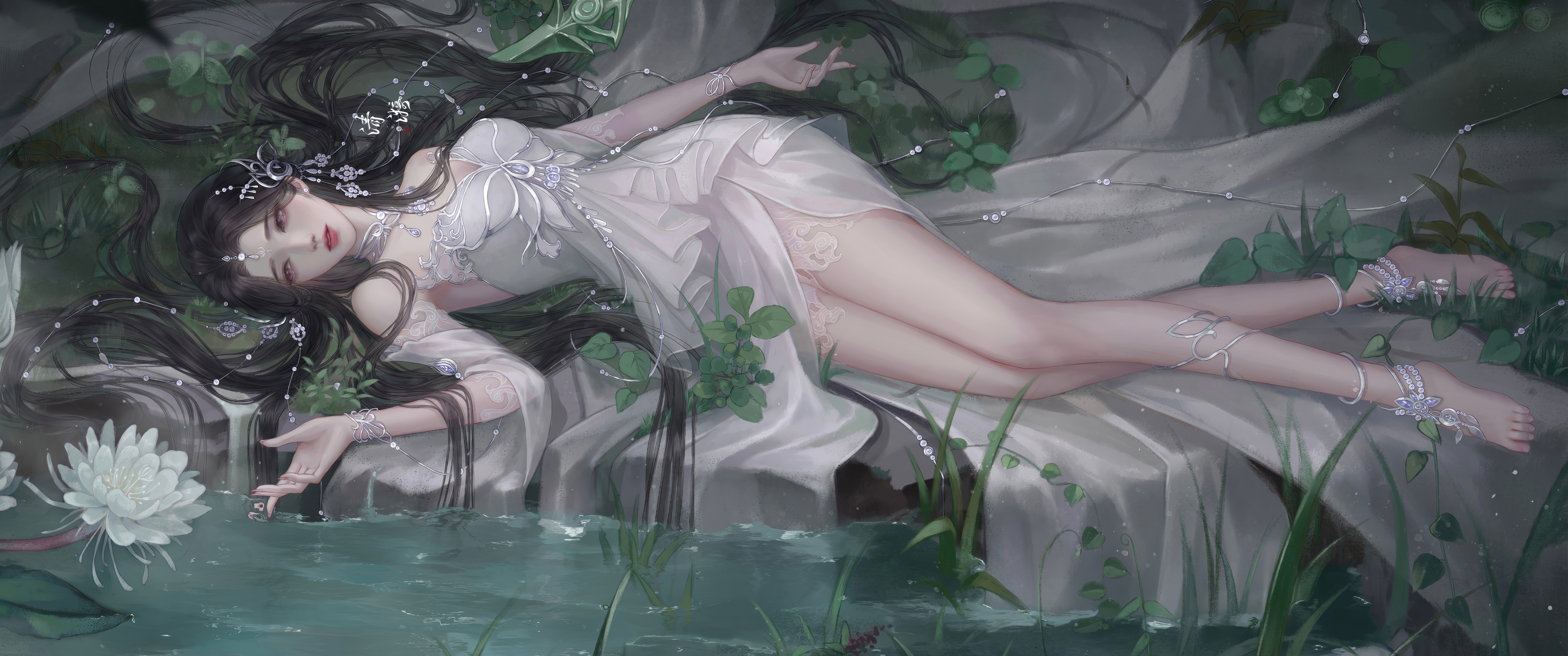 碧水幽昙 清漪 月婵 完美世界 3440x1440带鱼屏超清壁纸