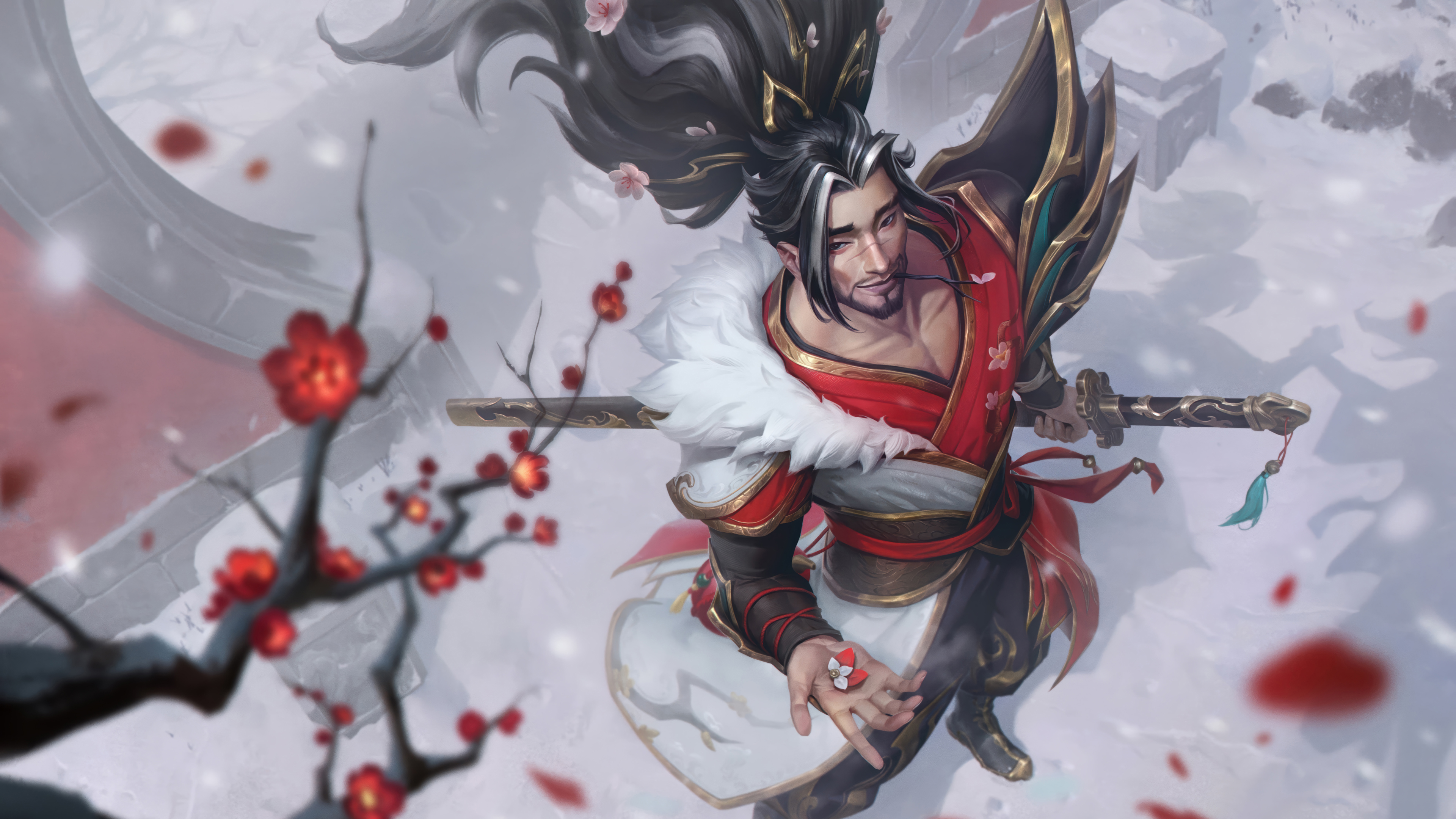 英雄联盟踏雪寻梅亚索 4K高质量游戏壁纸3840x2160