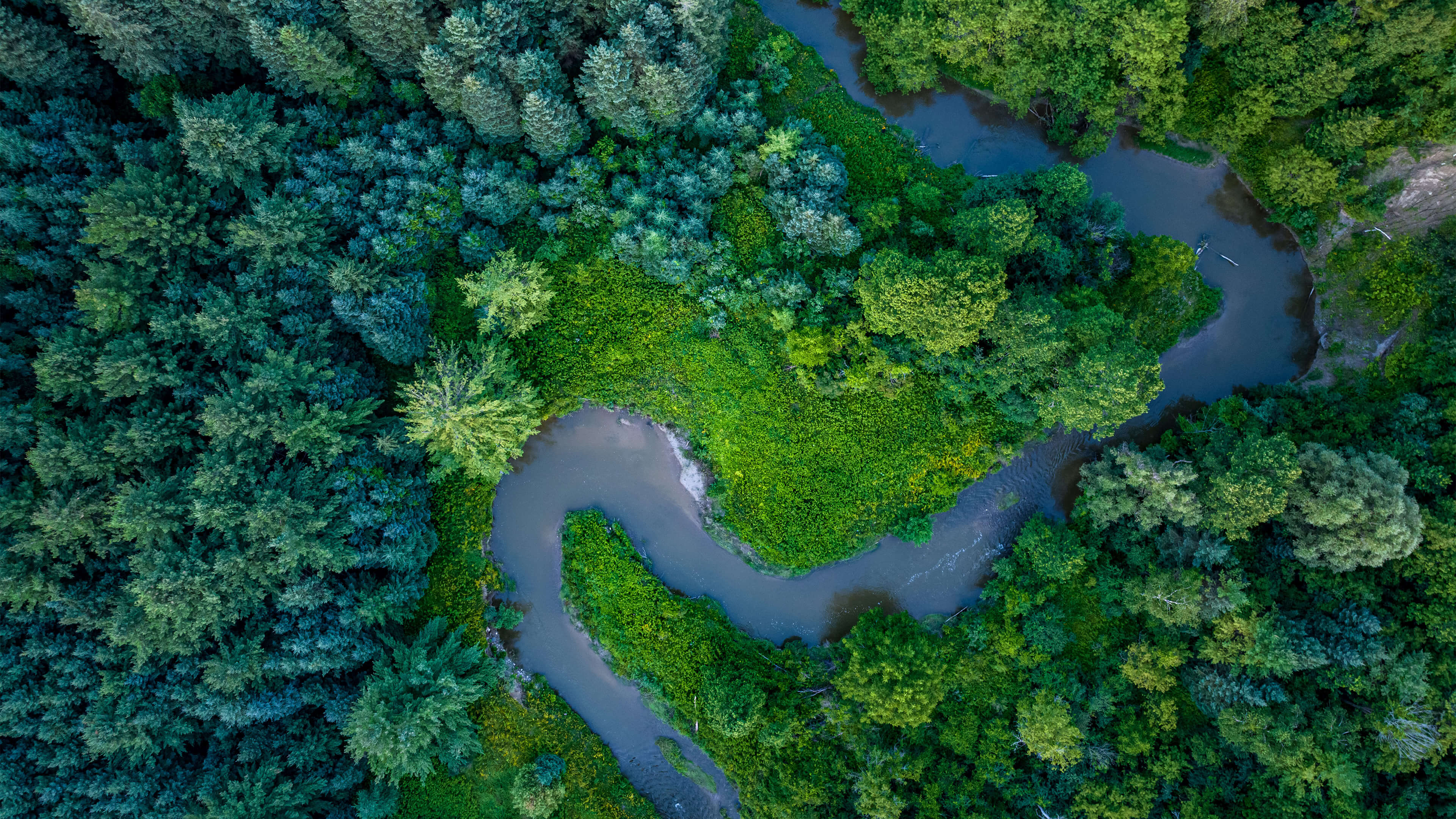蜿蜒的亨伯河流 俯视风景4k壁纸3840x2160