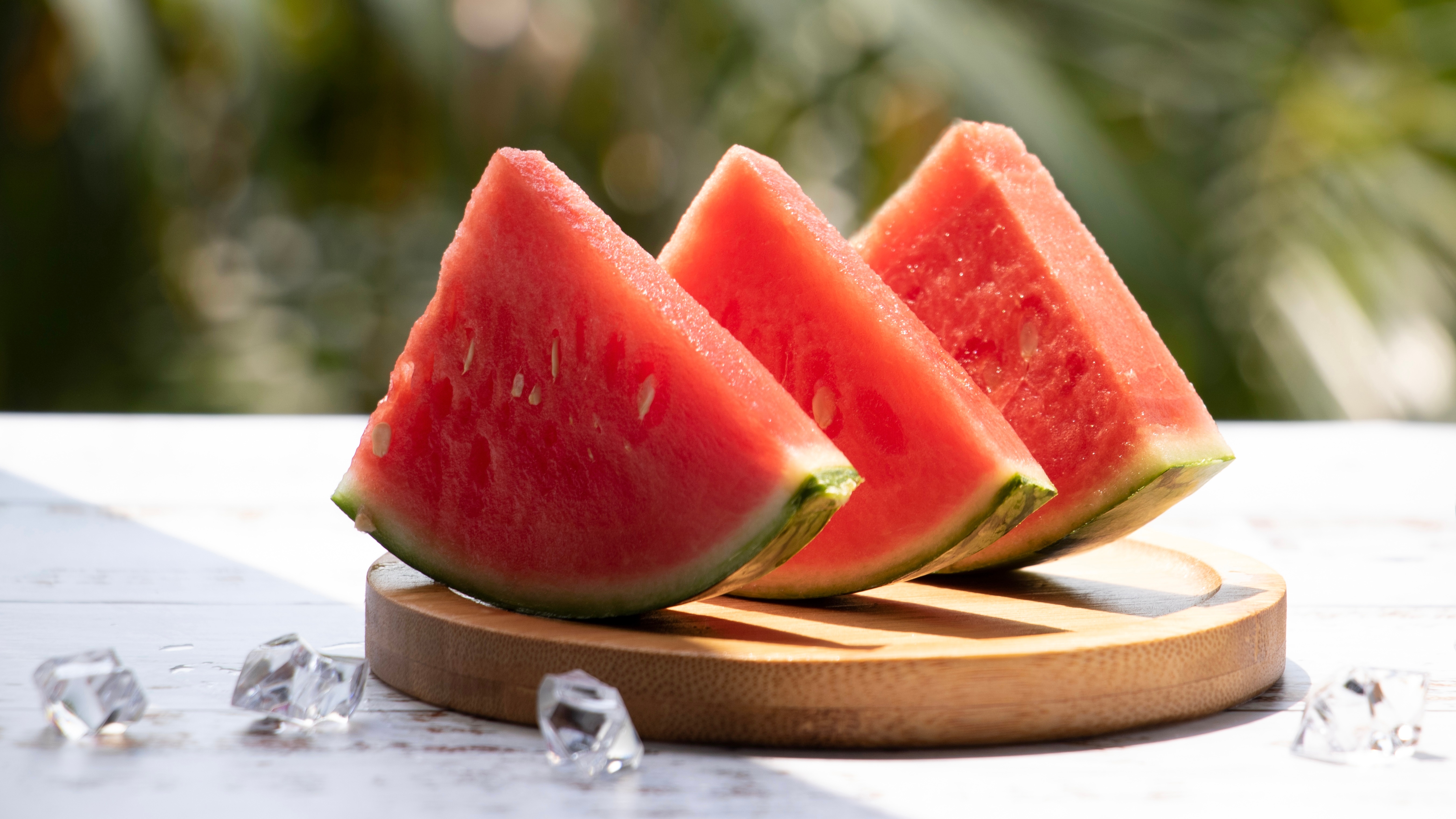 西瓜 冰块 夏天 5k壁纸