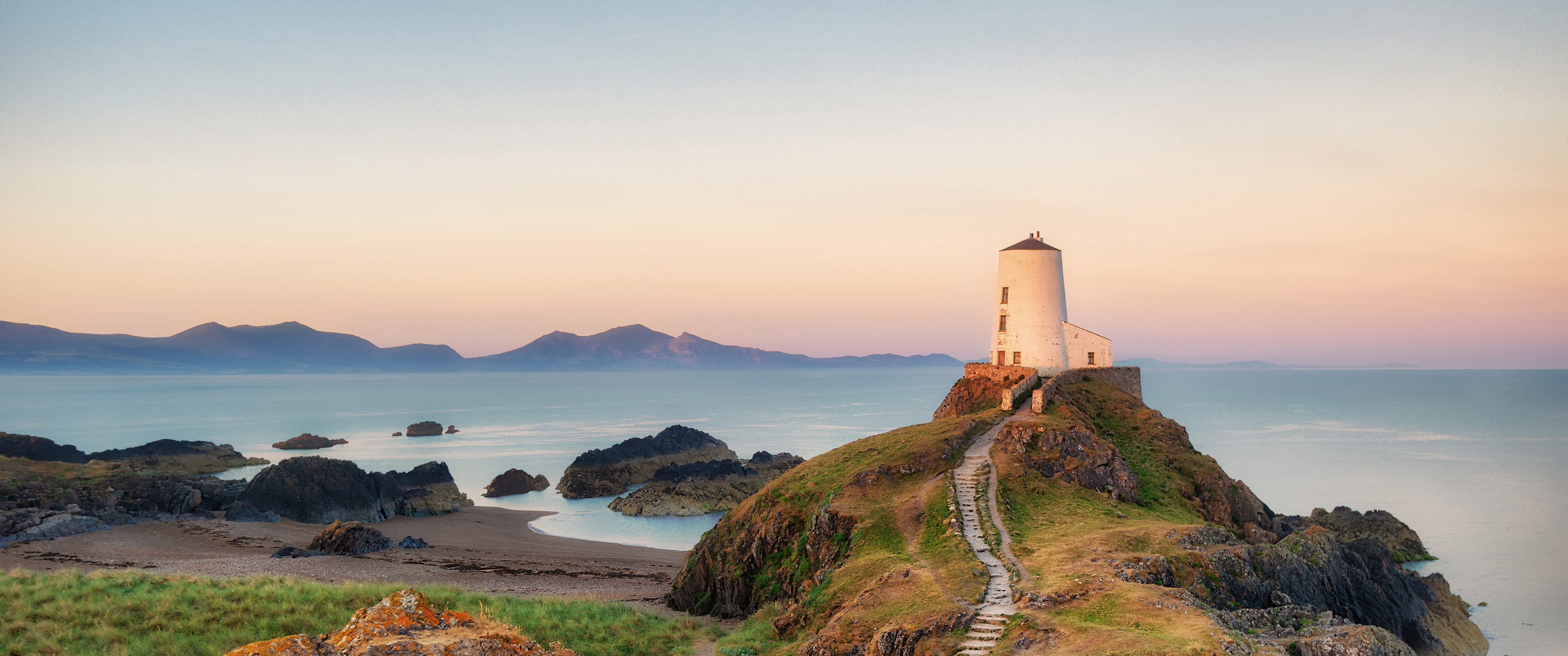 迪恩温岛灯塔风景3440x1440带鱼屏壁纸