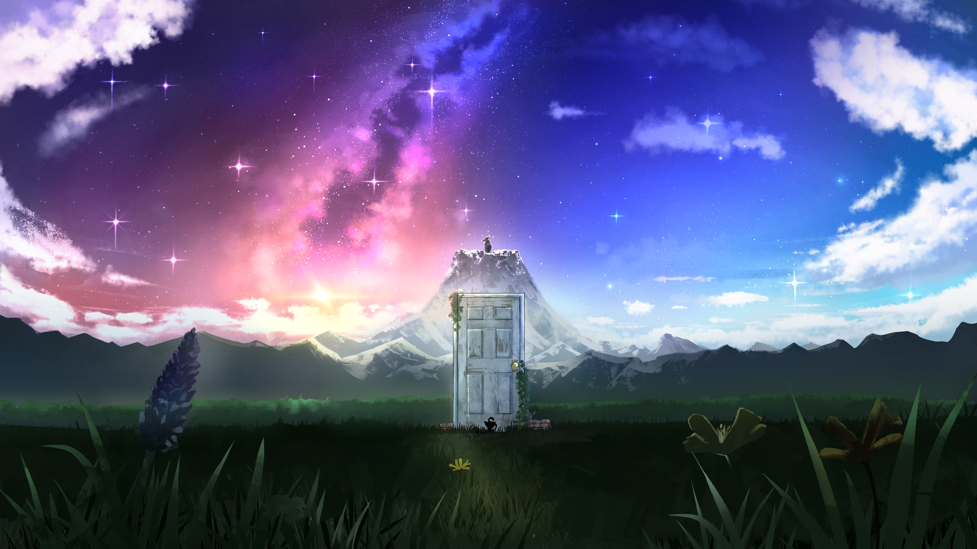 铃芽之旅 岩户铃芽 门 星空 唯美4K壁纸