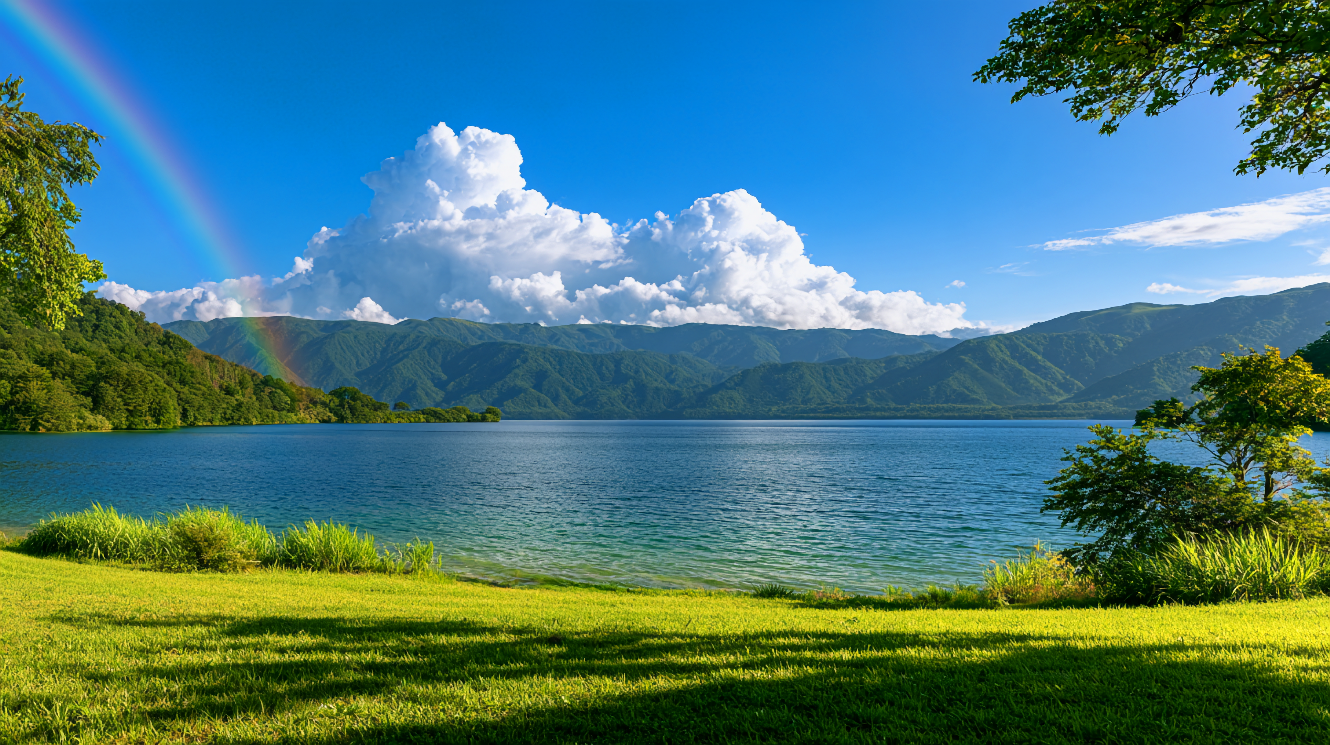山水湖边美丽风景