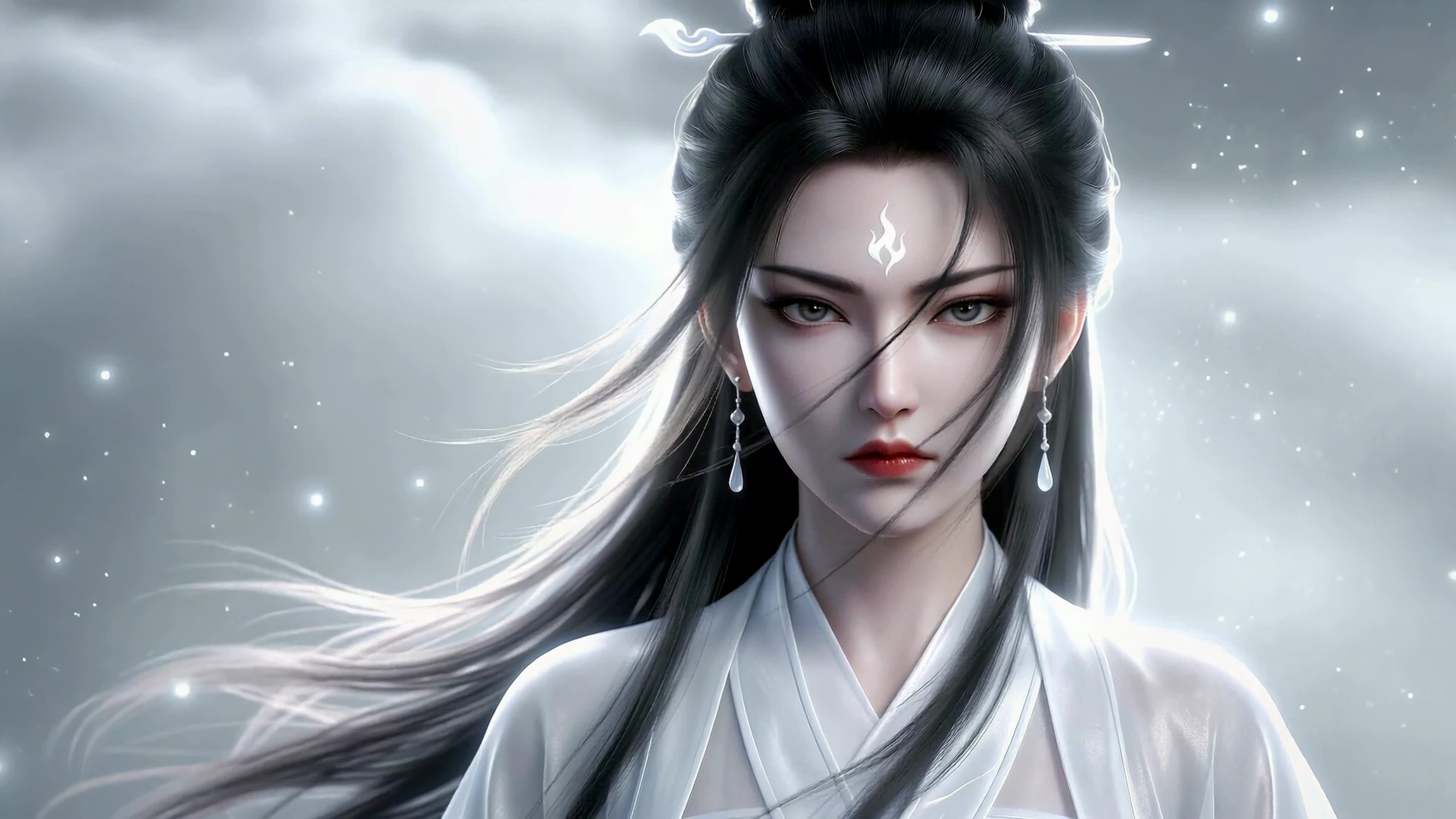 清冷古风白衣美人