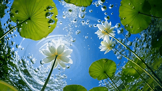 水下荷塘白莲