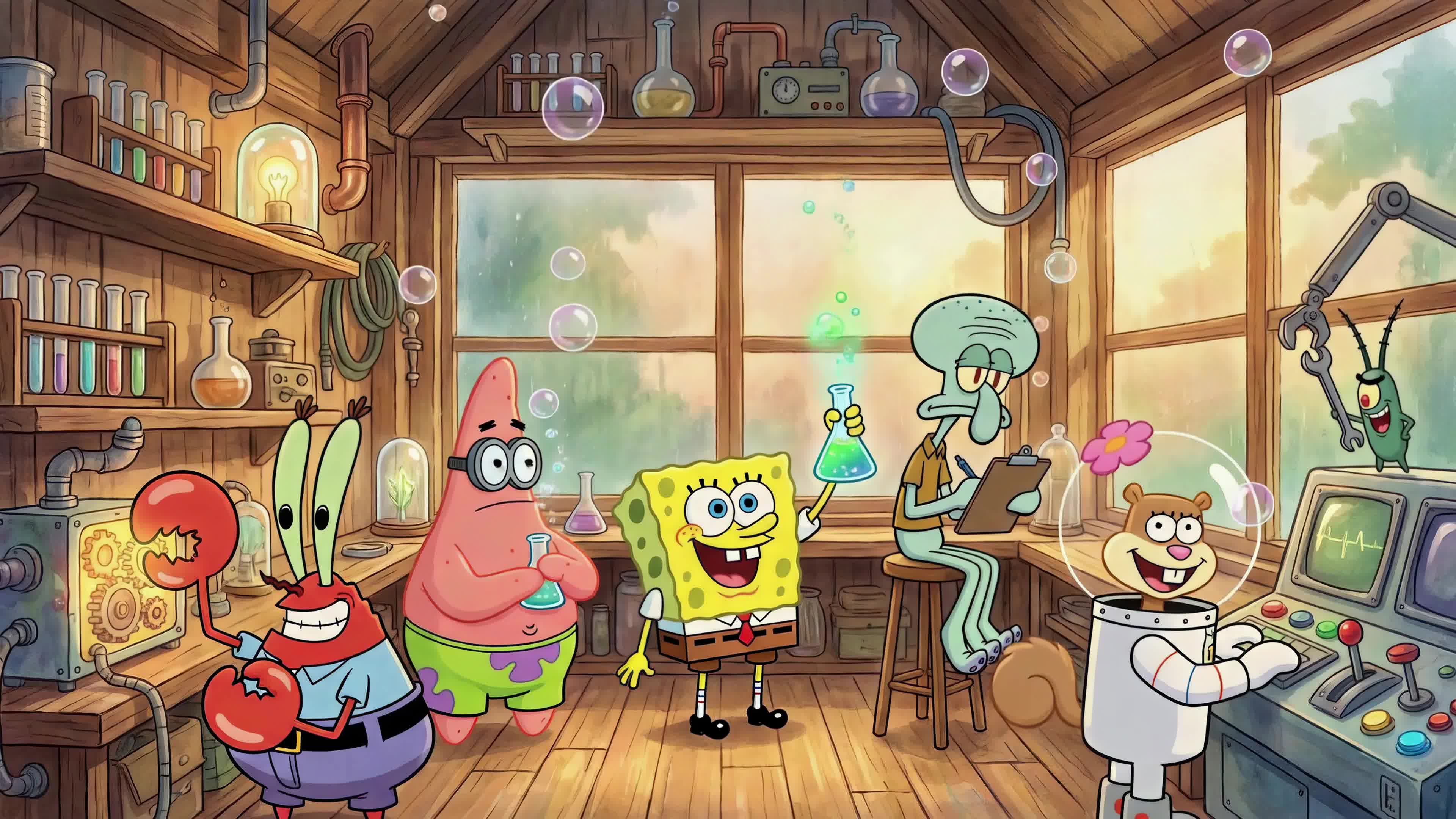 雨天实验室海绵宝宝