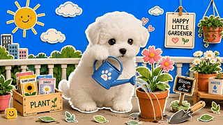 可爱萌犬小小园丁