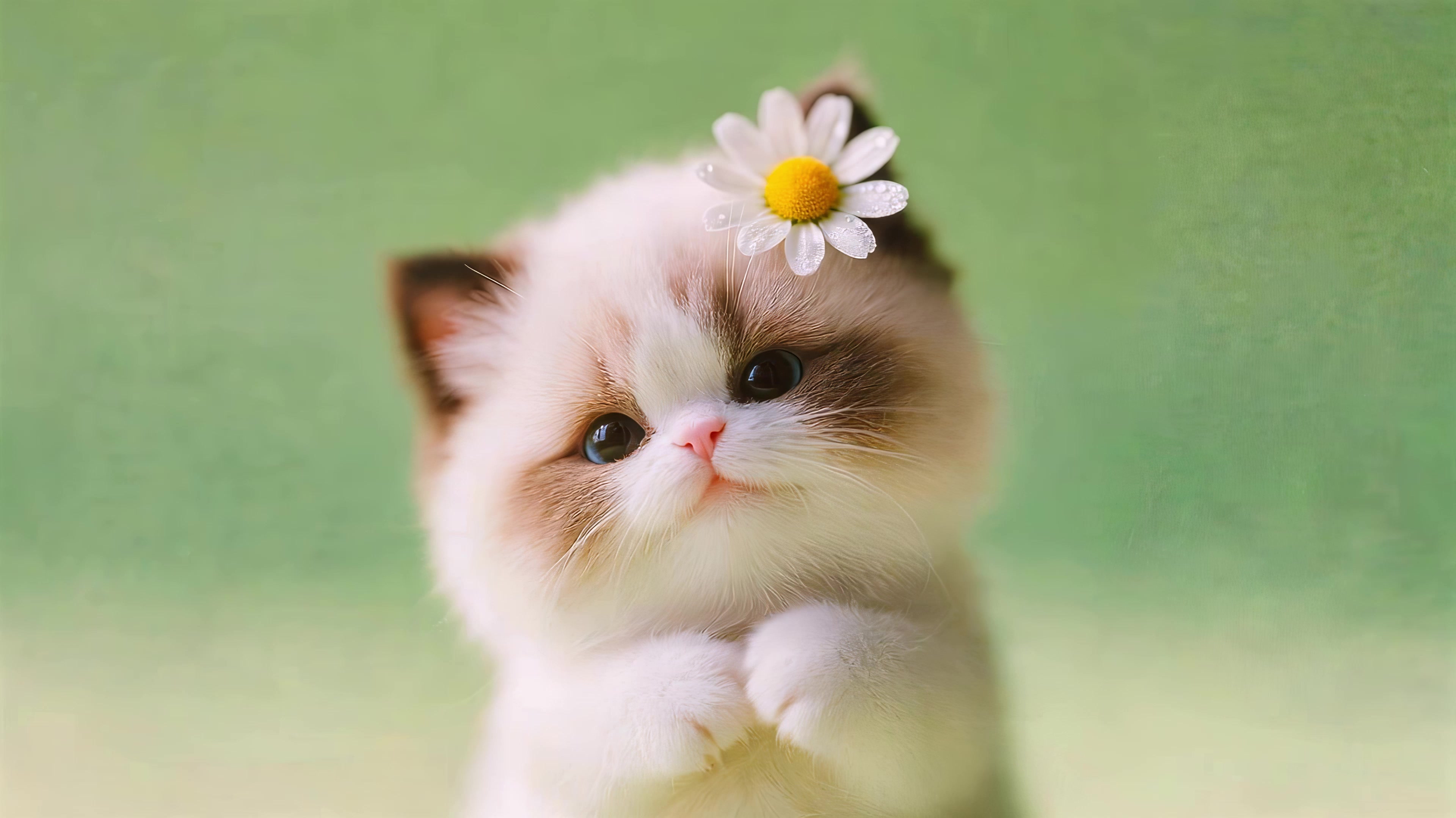 戴小花的猫
