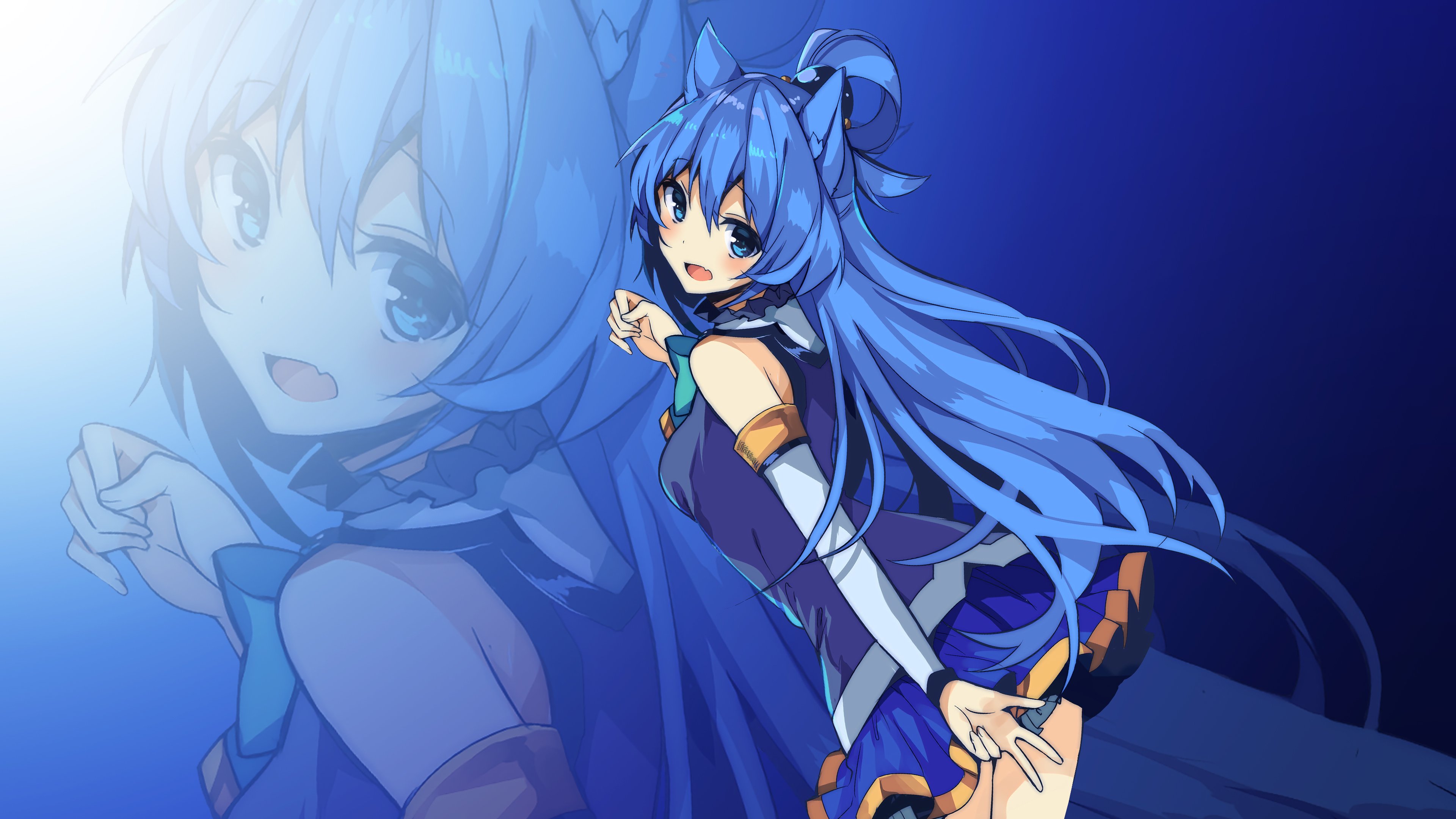 Aqua 长发动漫美少女4k_17219