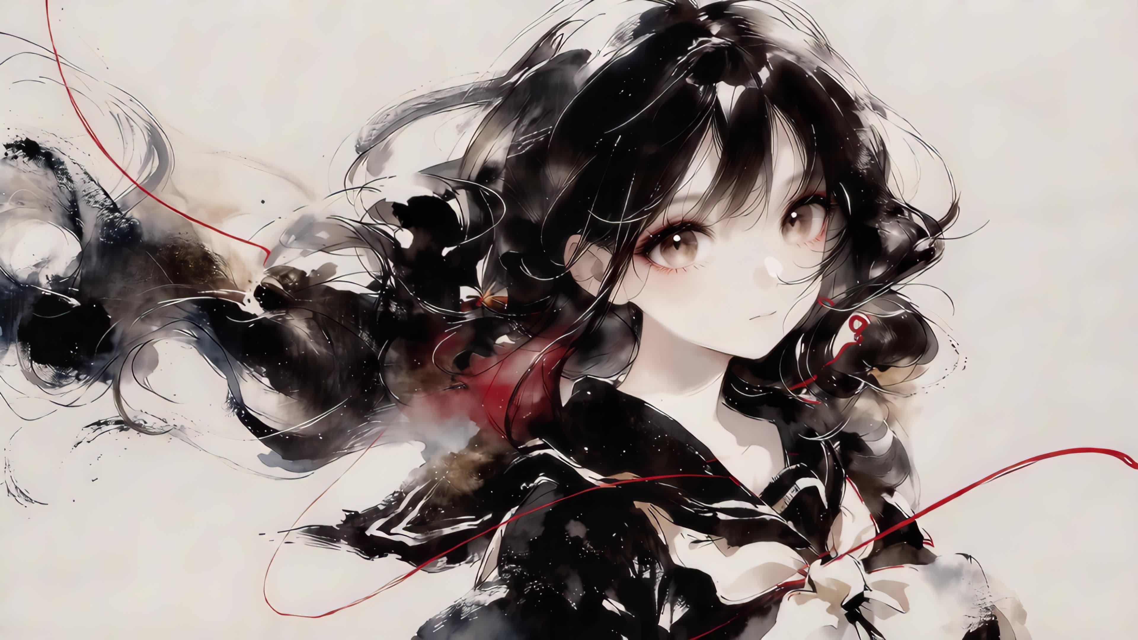 水墨少女