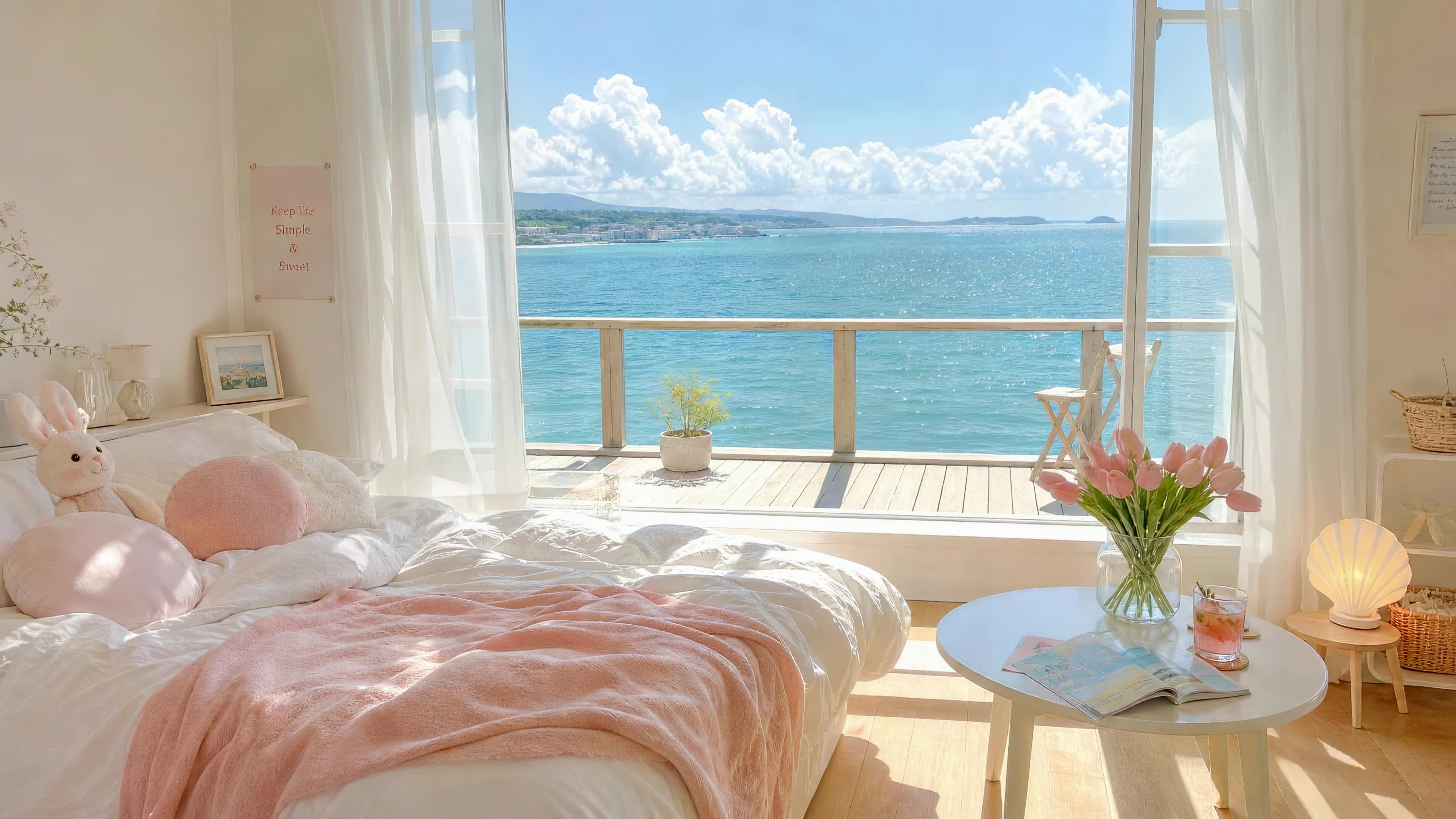 海边粉红卧室