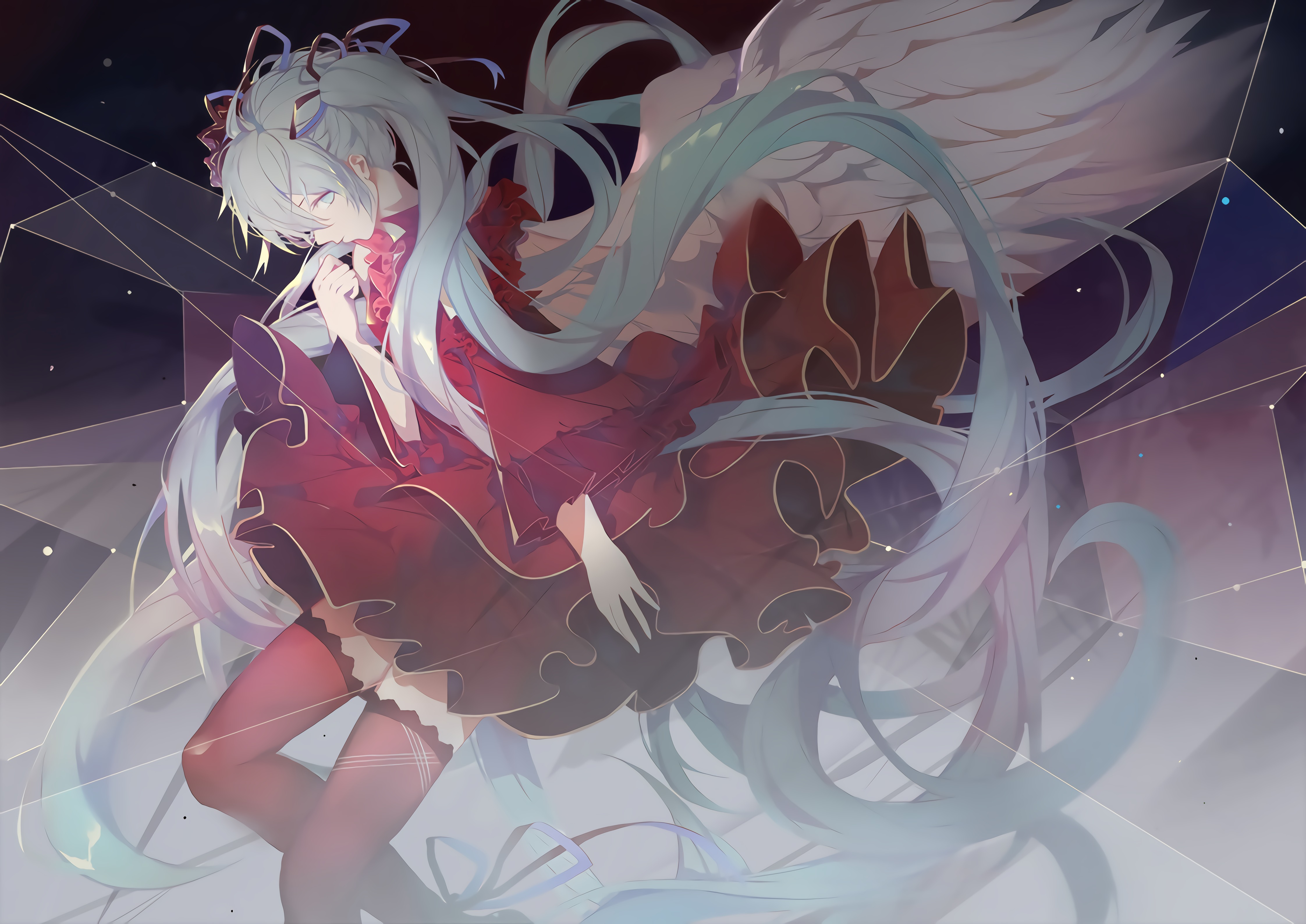 初音未来 红色裙子 4k动