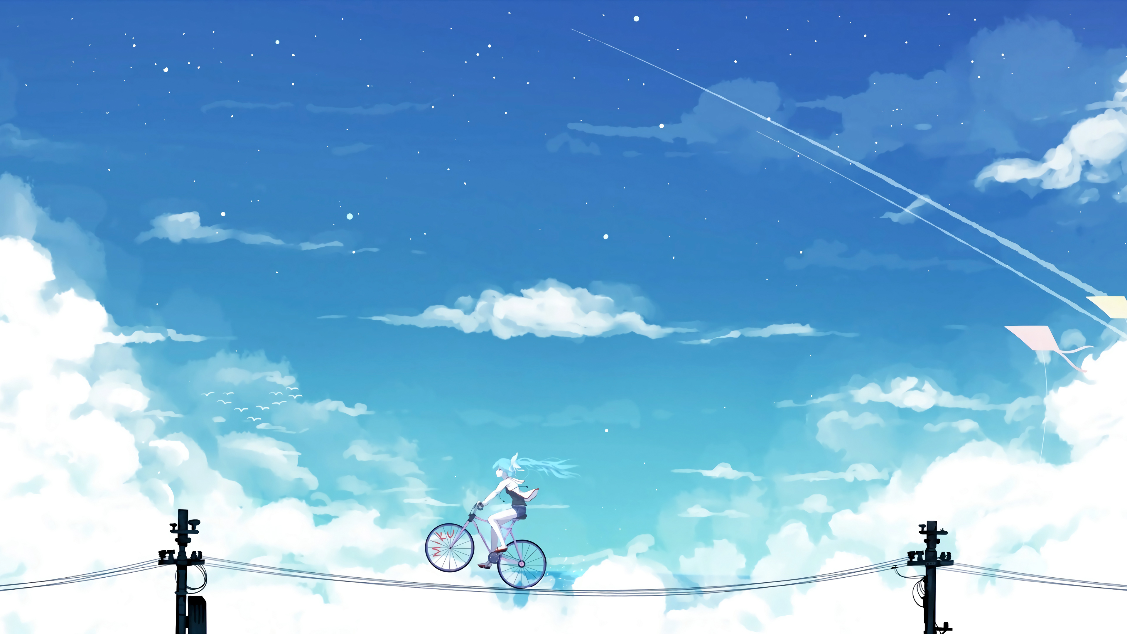 初音未来miku 天空 电线
