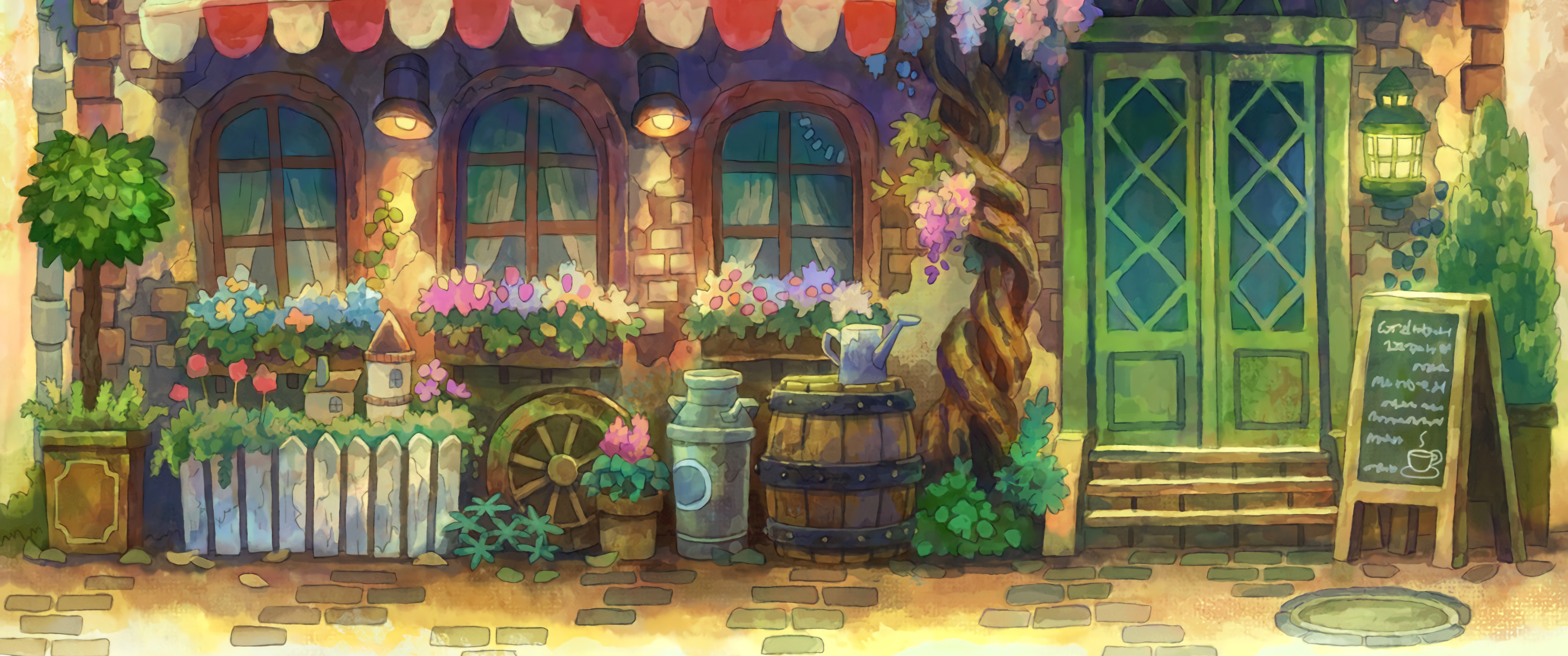 咖啡屋3440x1440动漫壁