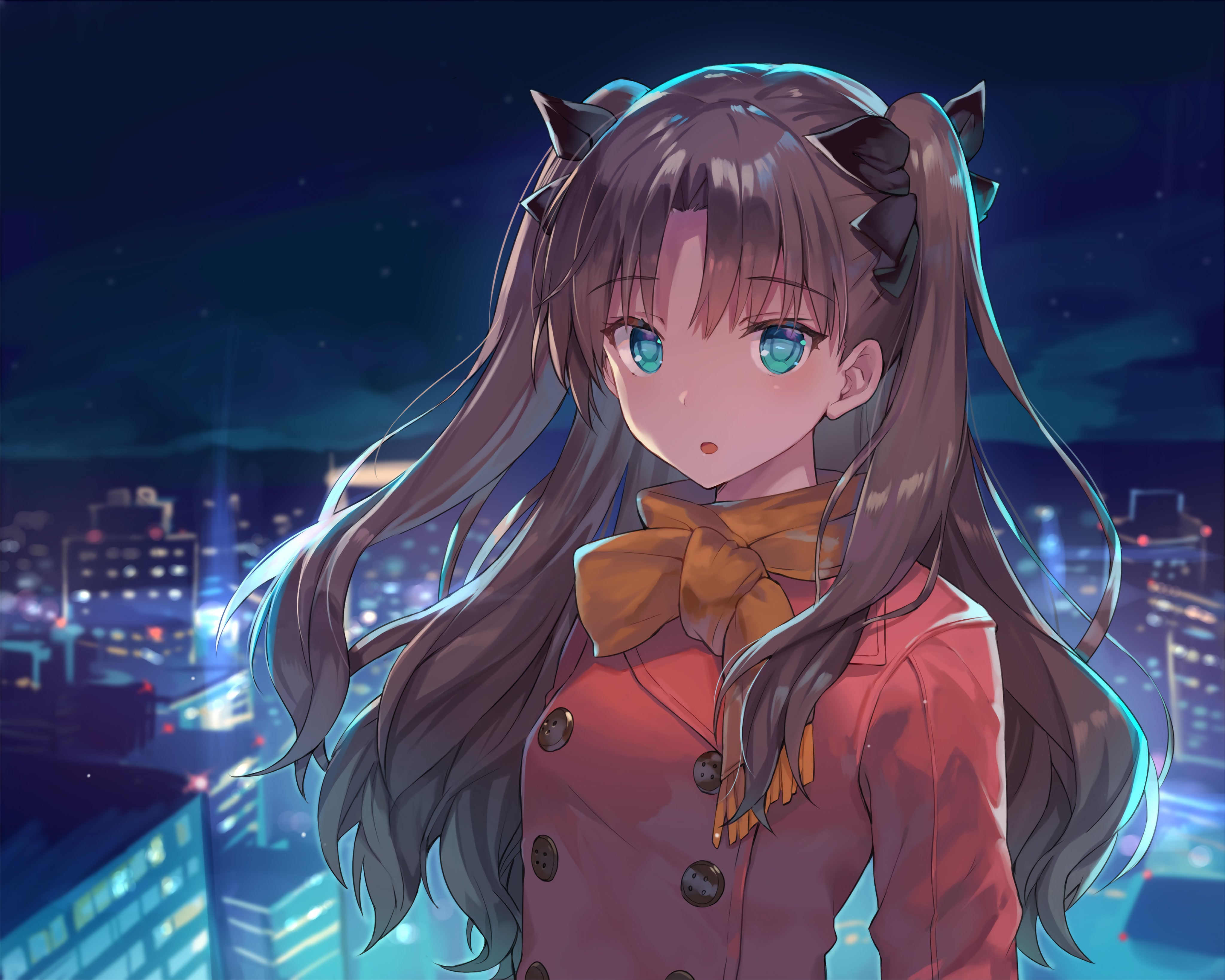 夜晚城市可爱女生4K动漫_14674