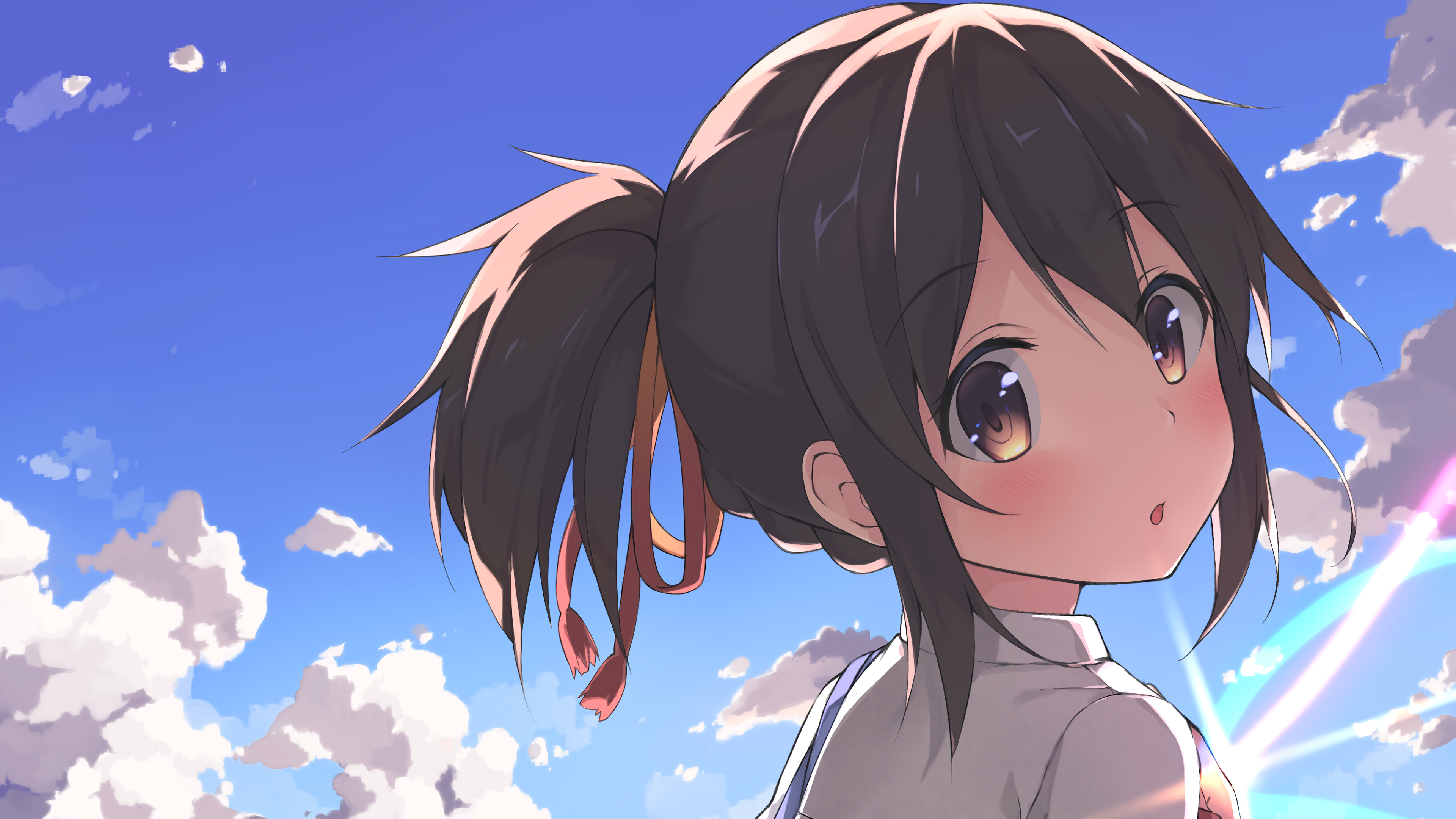 天空云可爱动漫女生4K壁