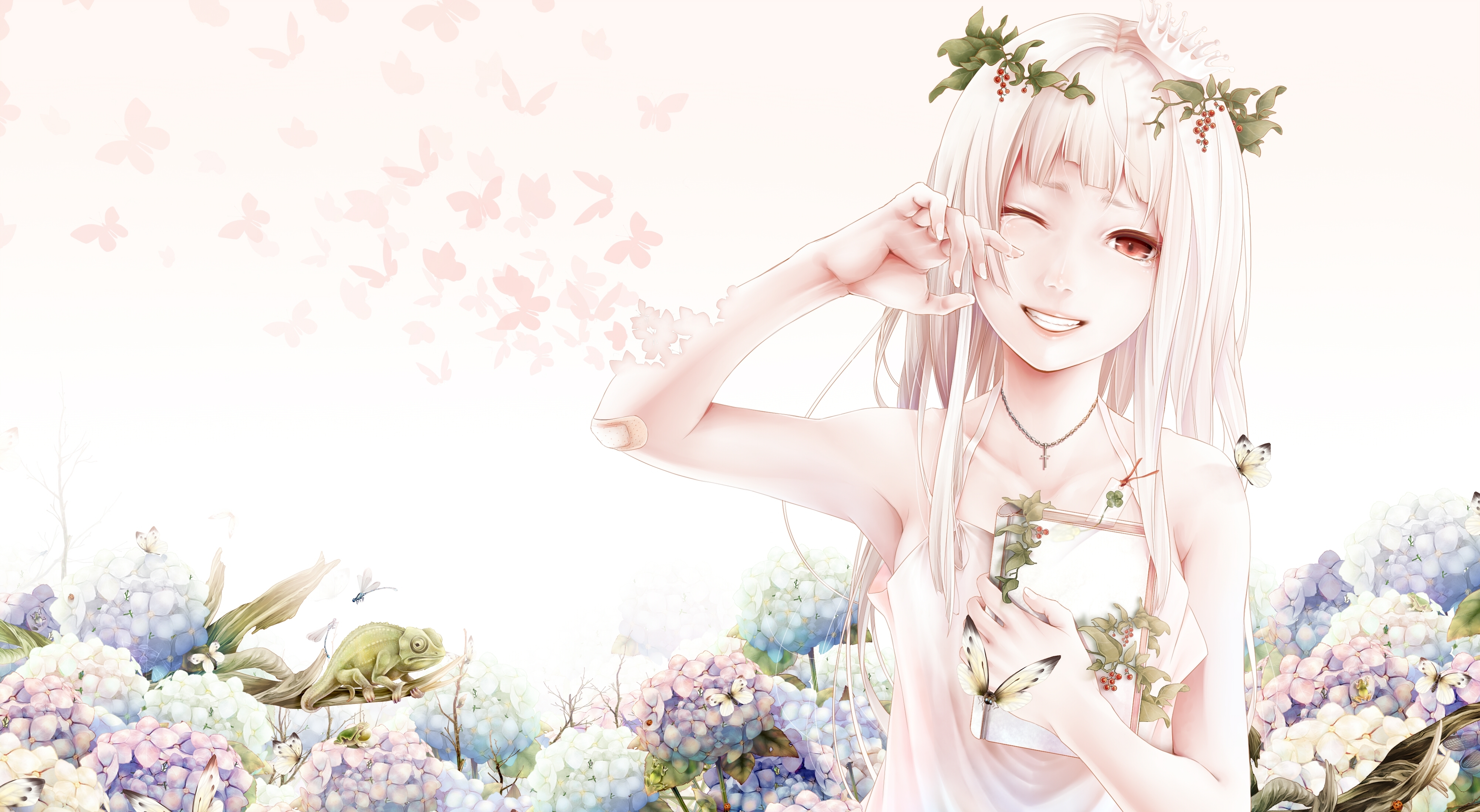 女孩,眼泪,花,唯美4k动_17498