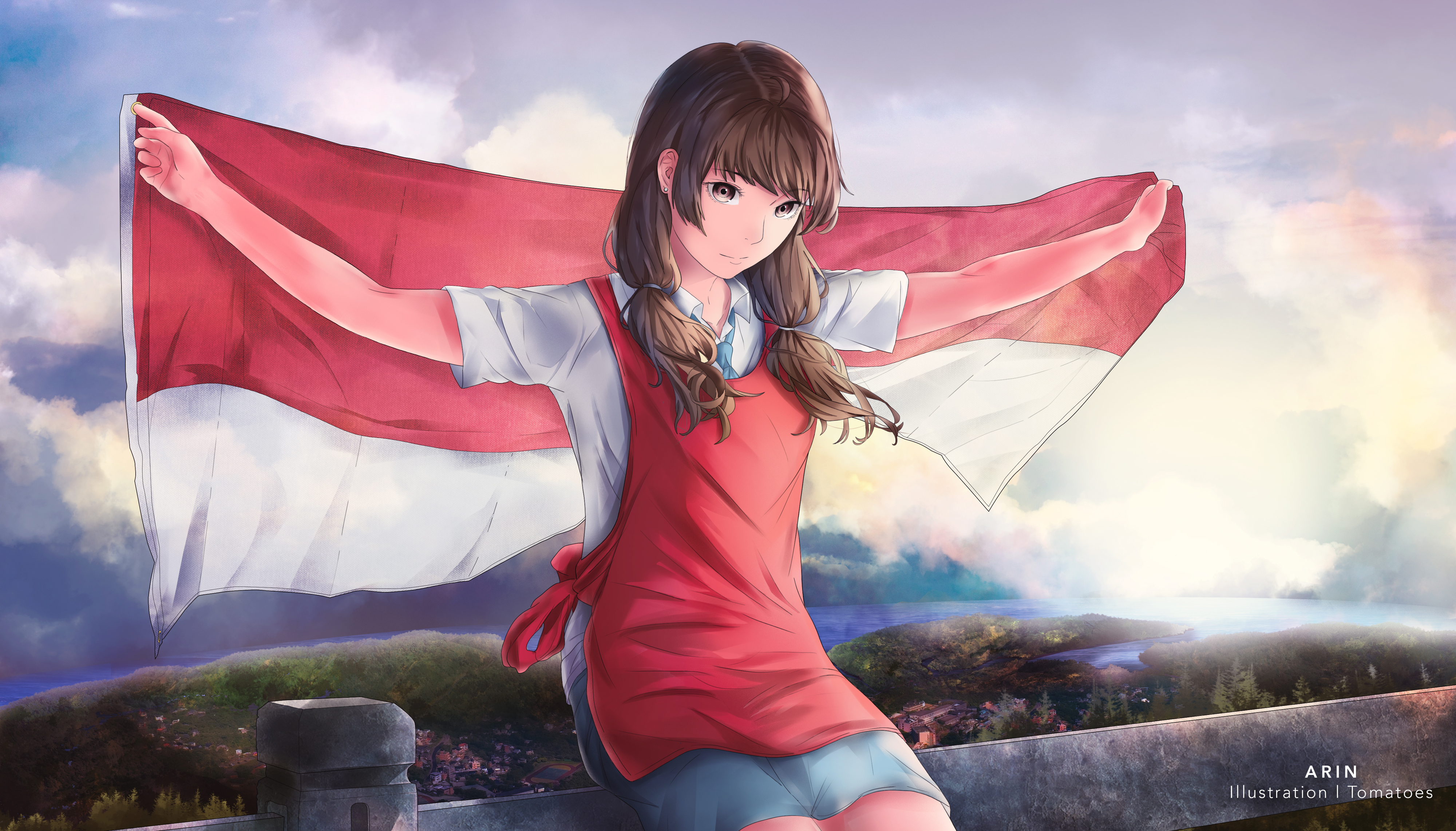 女孩子背景风景4k动漫壁