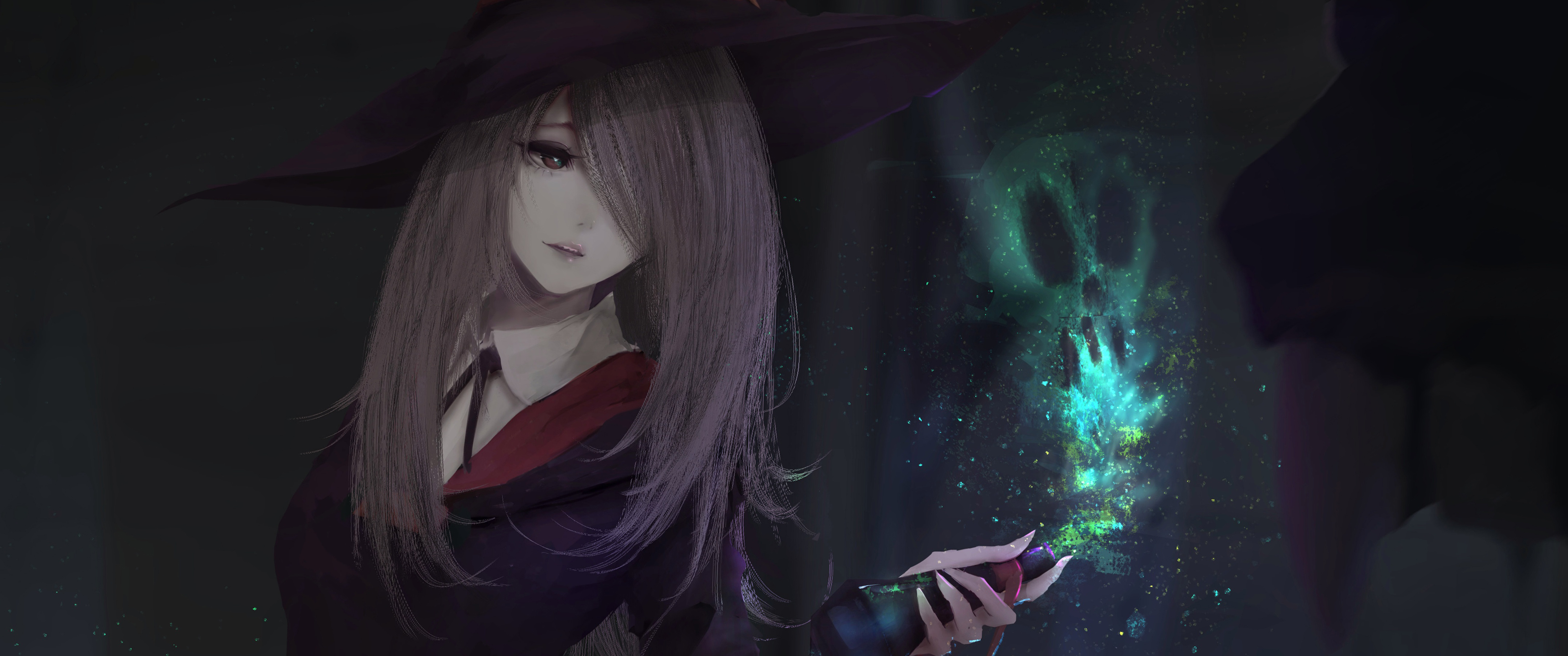 女孩帽子魔法女巫3440x1