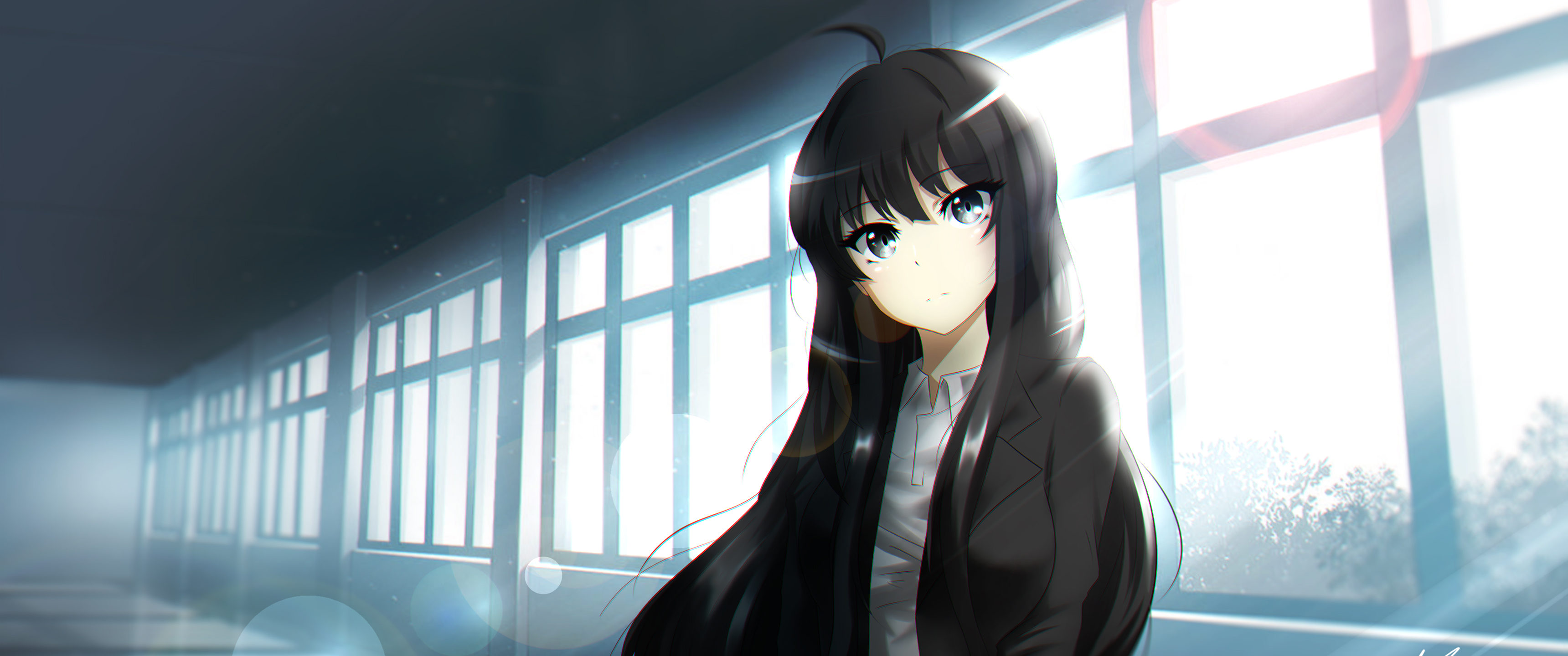 盯着你3440x1440动漫女