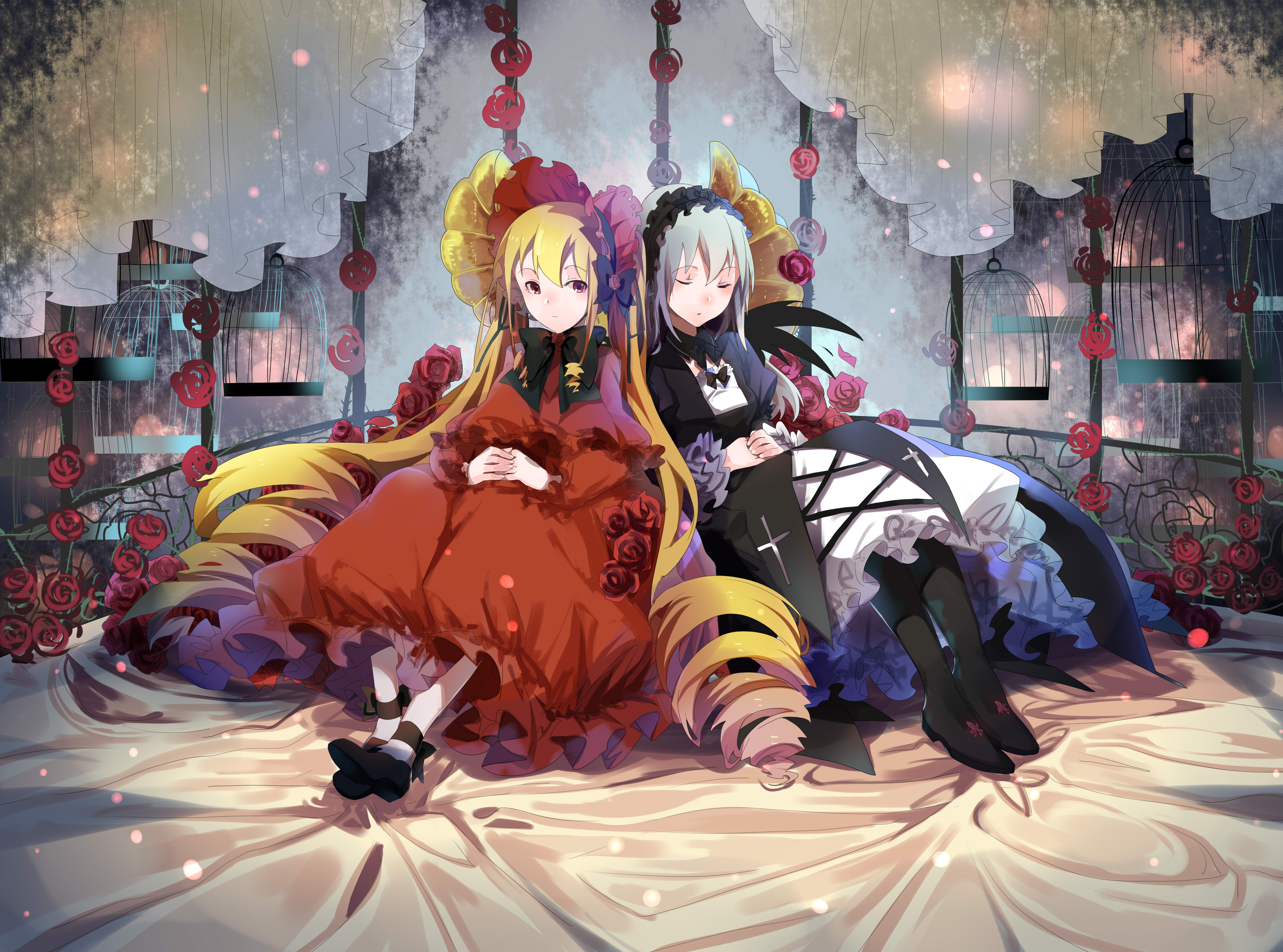 蔷薇少女动漫女孩4K壁纸