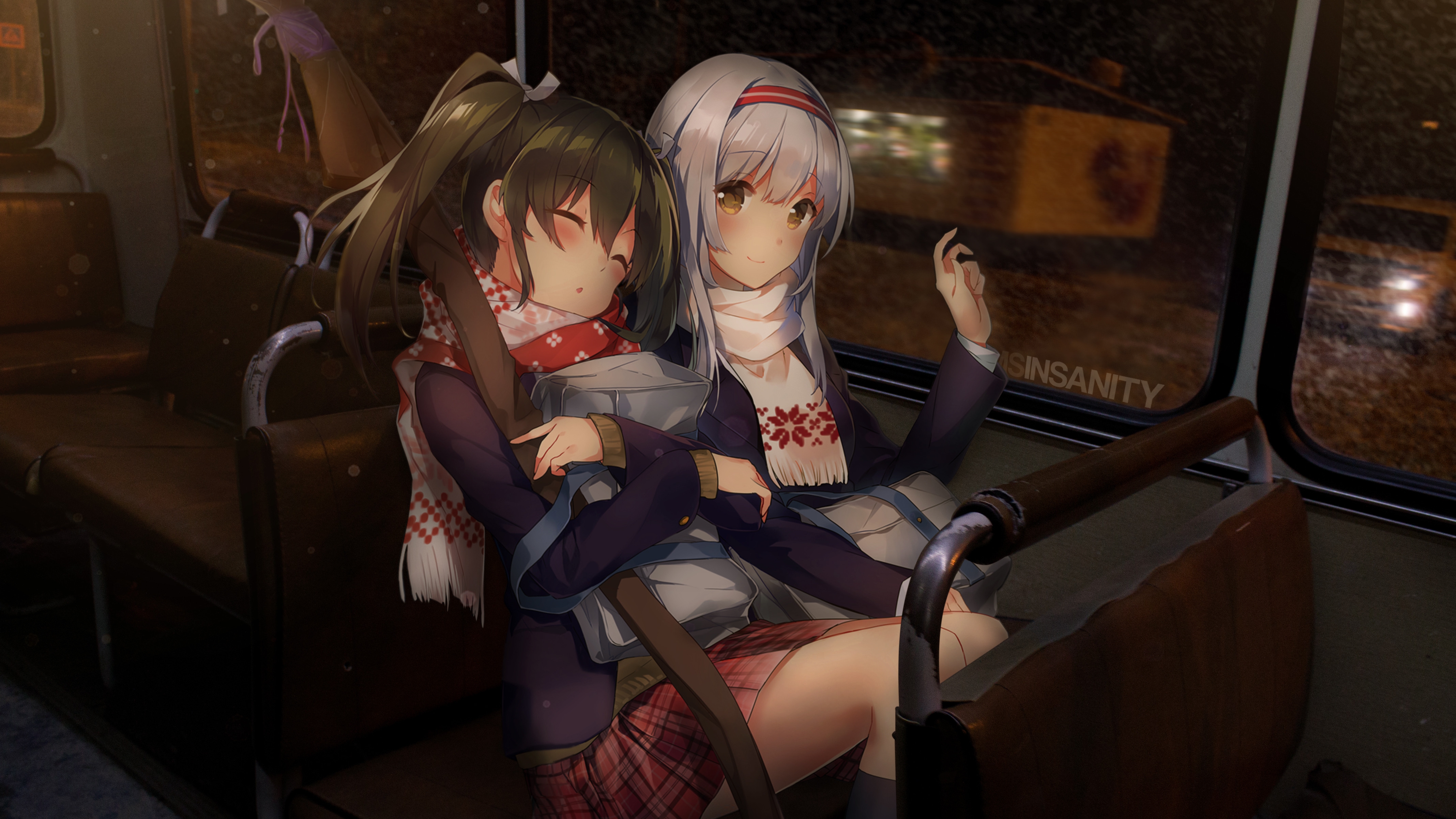 车厢,桌椅,动漫女孩睡觉