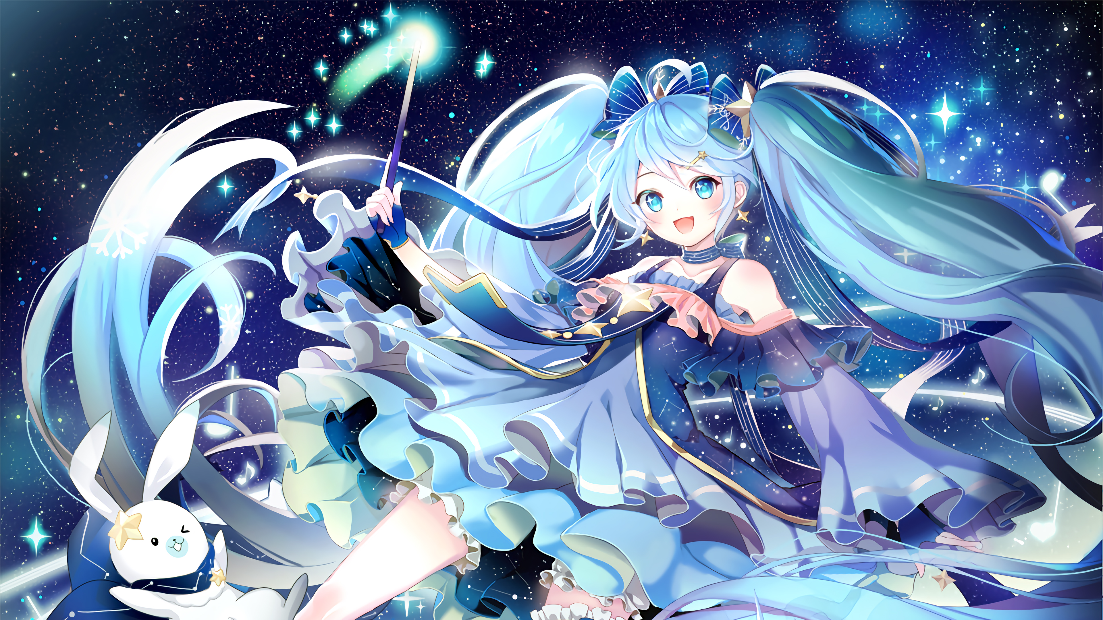 魔法少女,星空,4k动漫壁