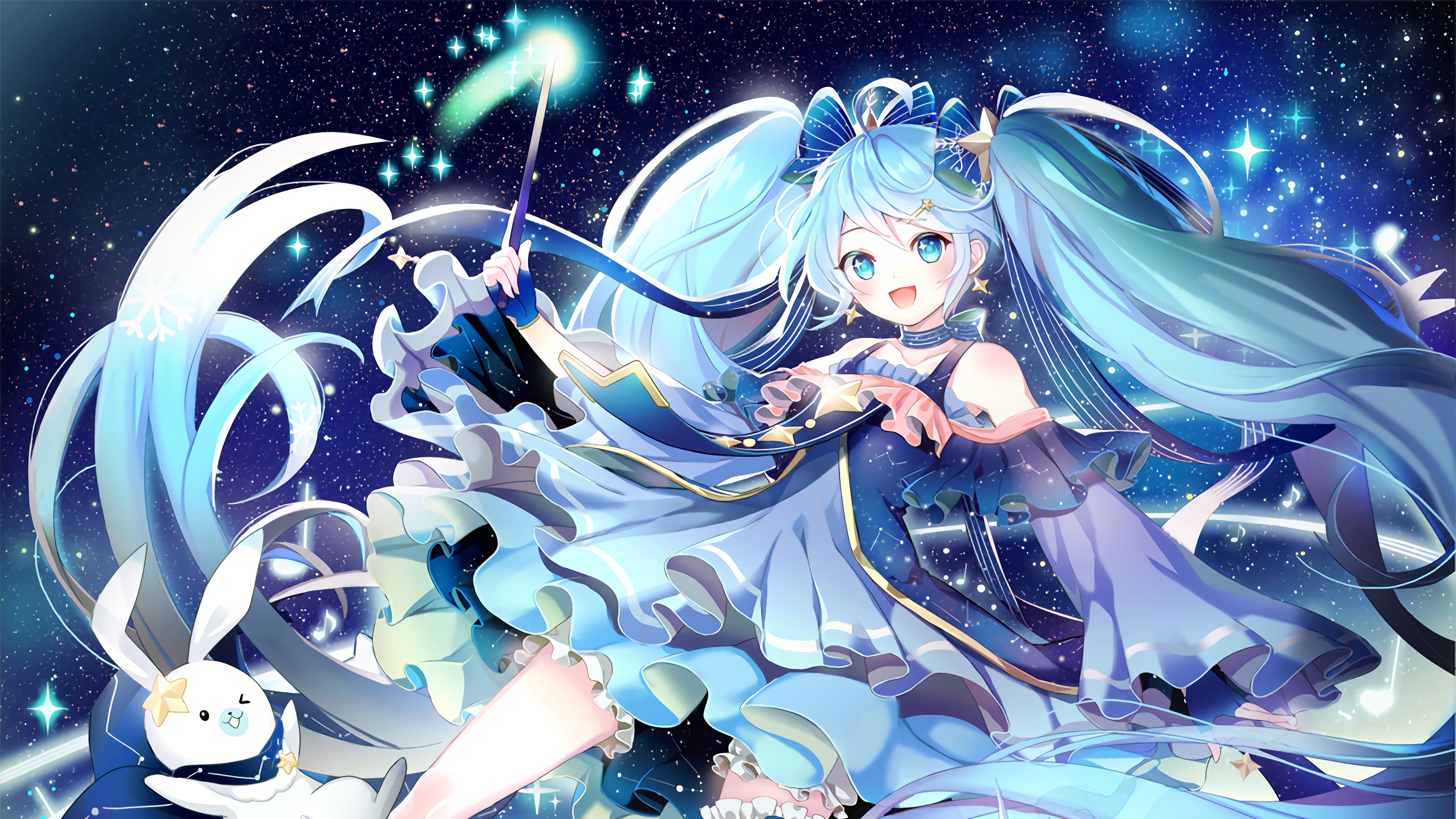 魔法少女,星空,4k动漫壁_16817