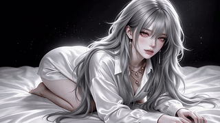 暗夜银发柔美少女
