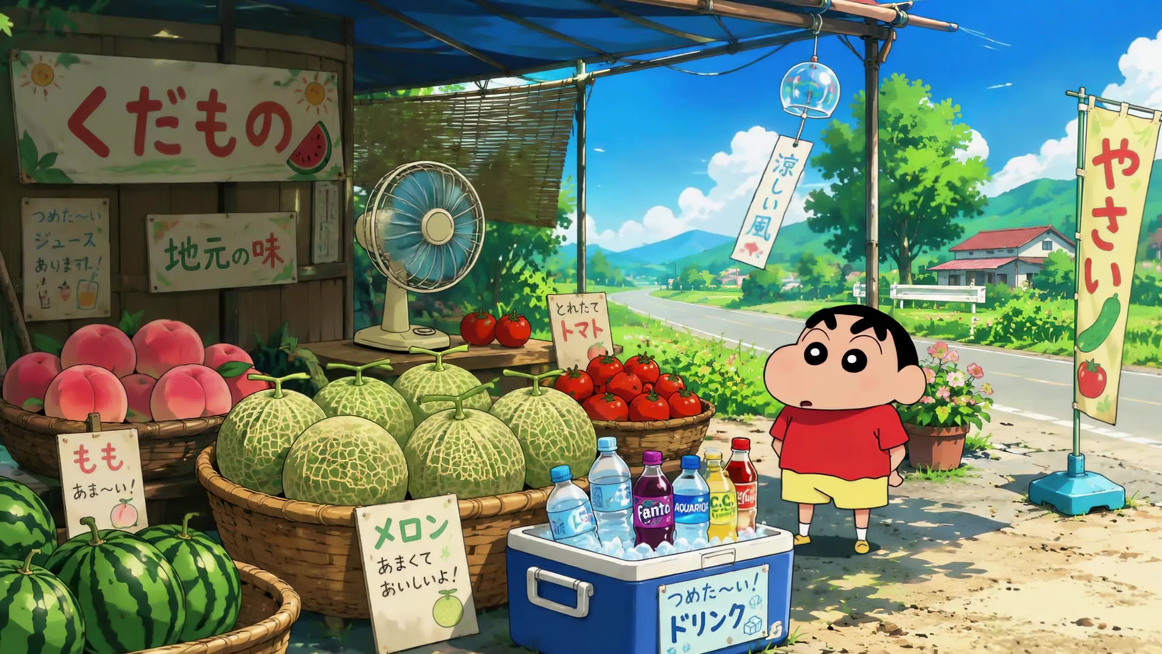 夏日乡间水果小摊