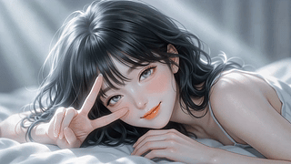 柔光里的比耶少女