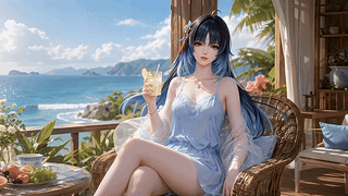 海边假日休闲鸣潮少女